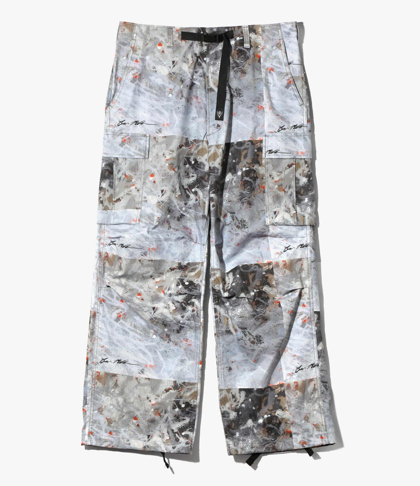South2 West8 x Ben Miller Belted BDU Pant - Grey - Printed Cotton Ripstop