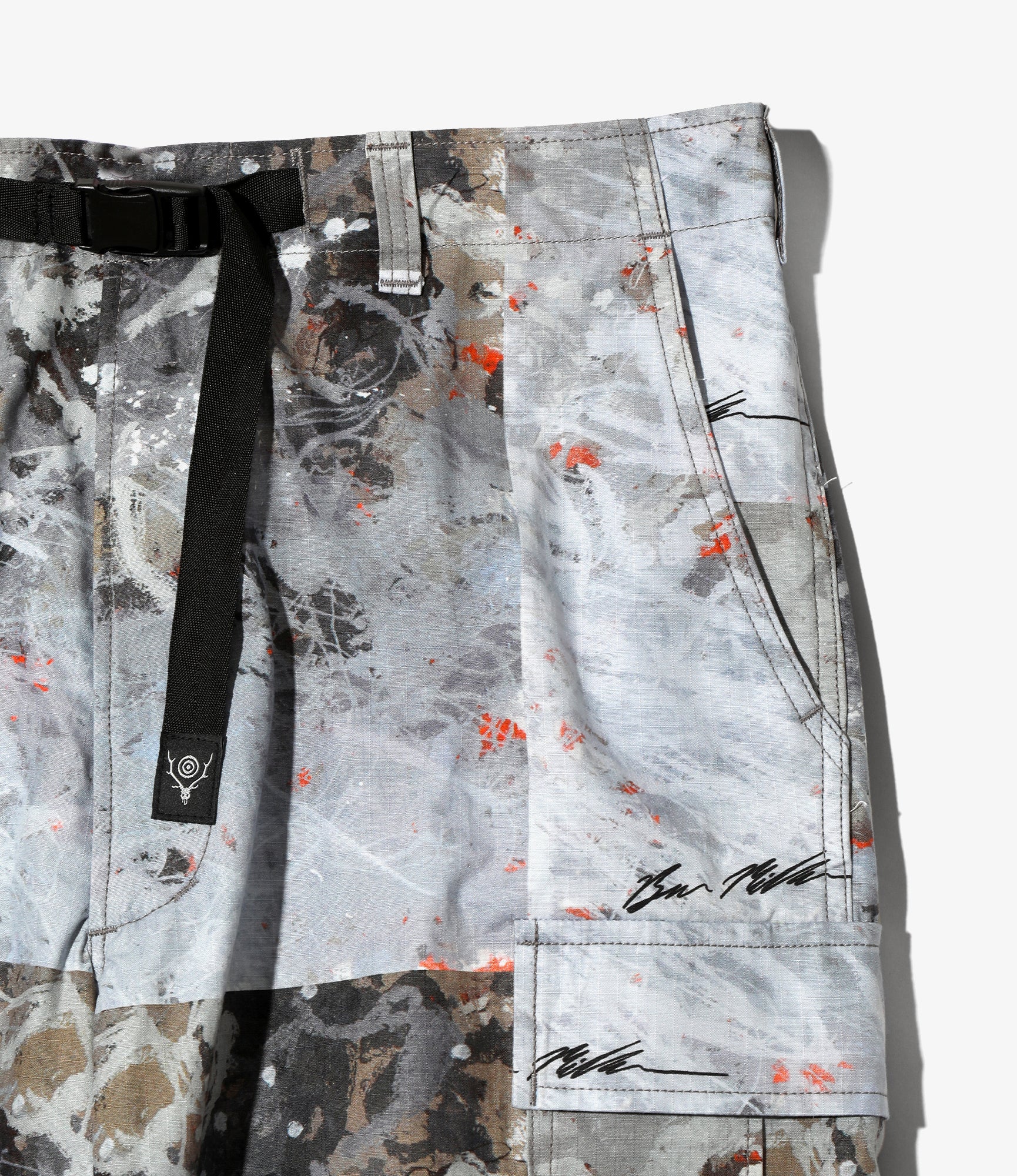 South2 West8 x Ben Miller Belted BDU Pant - Grey - Printed Cotton Ripstop
