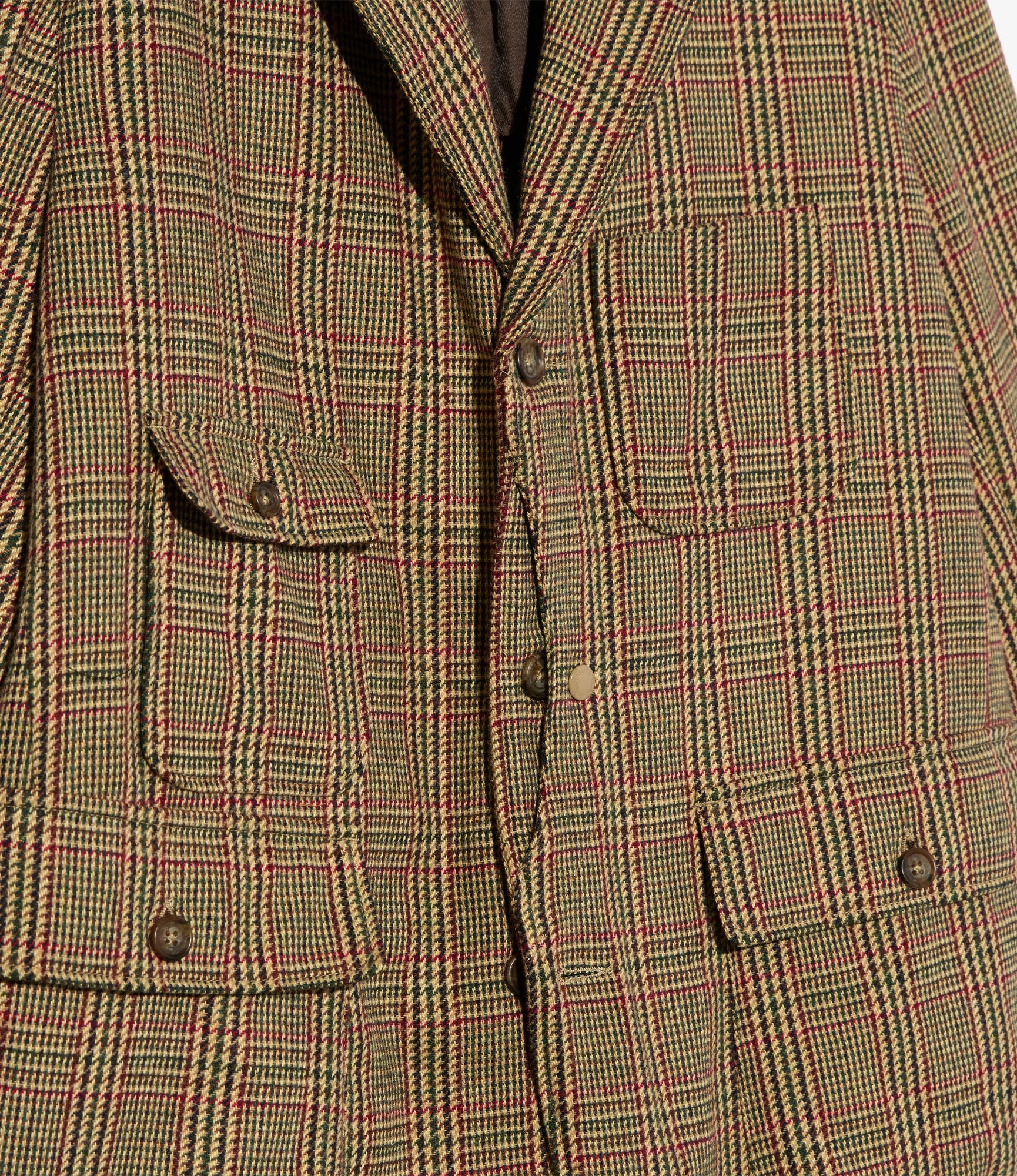 Upland Jacket - Tan/Red Wool Poly Glen Plaid