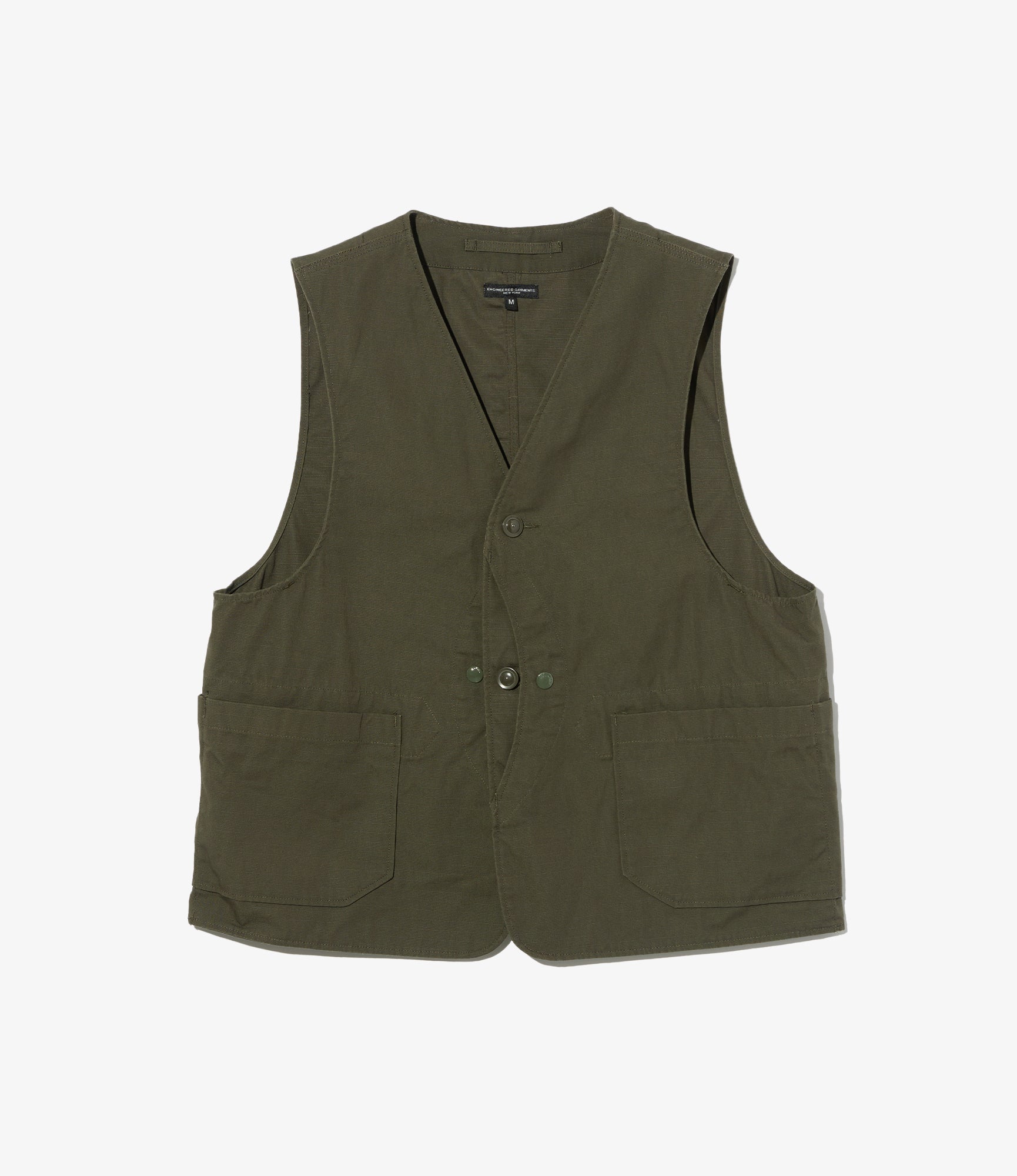Upland Vest - Olive Heavyweight Cotton Ripstop