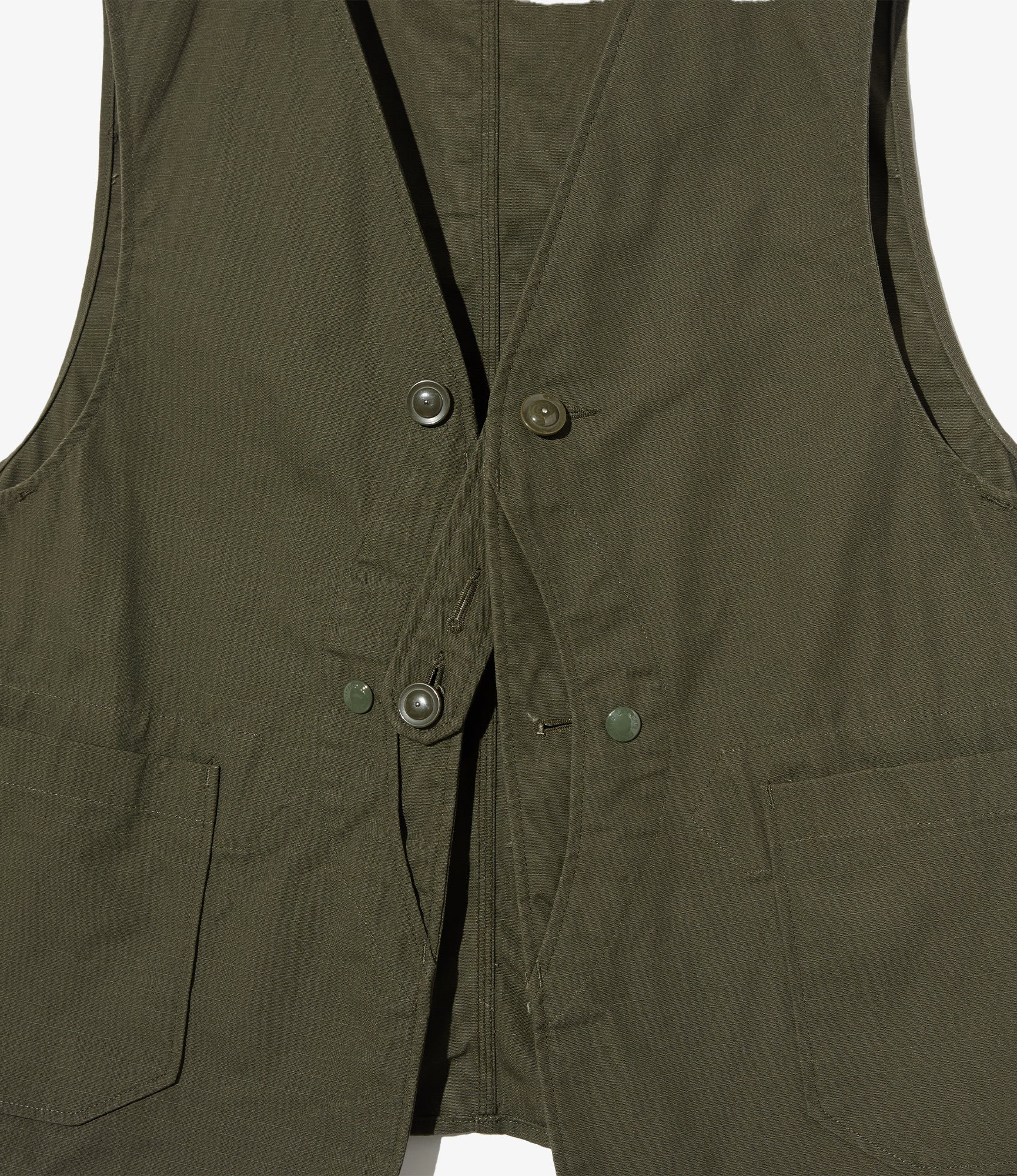 Upland Vest - Olive Heavyweight Cotton Ripstop