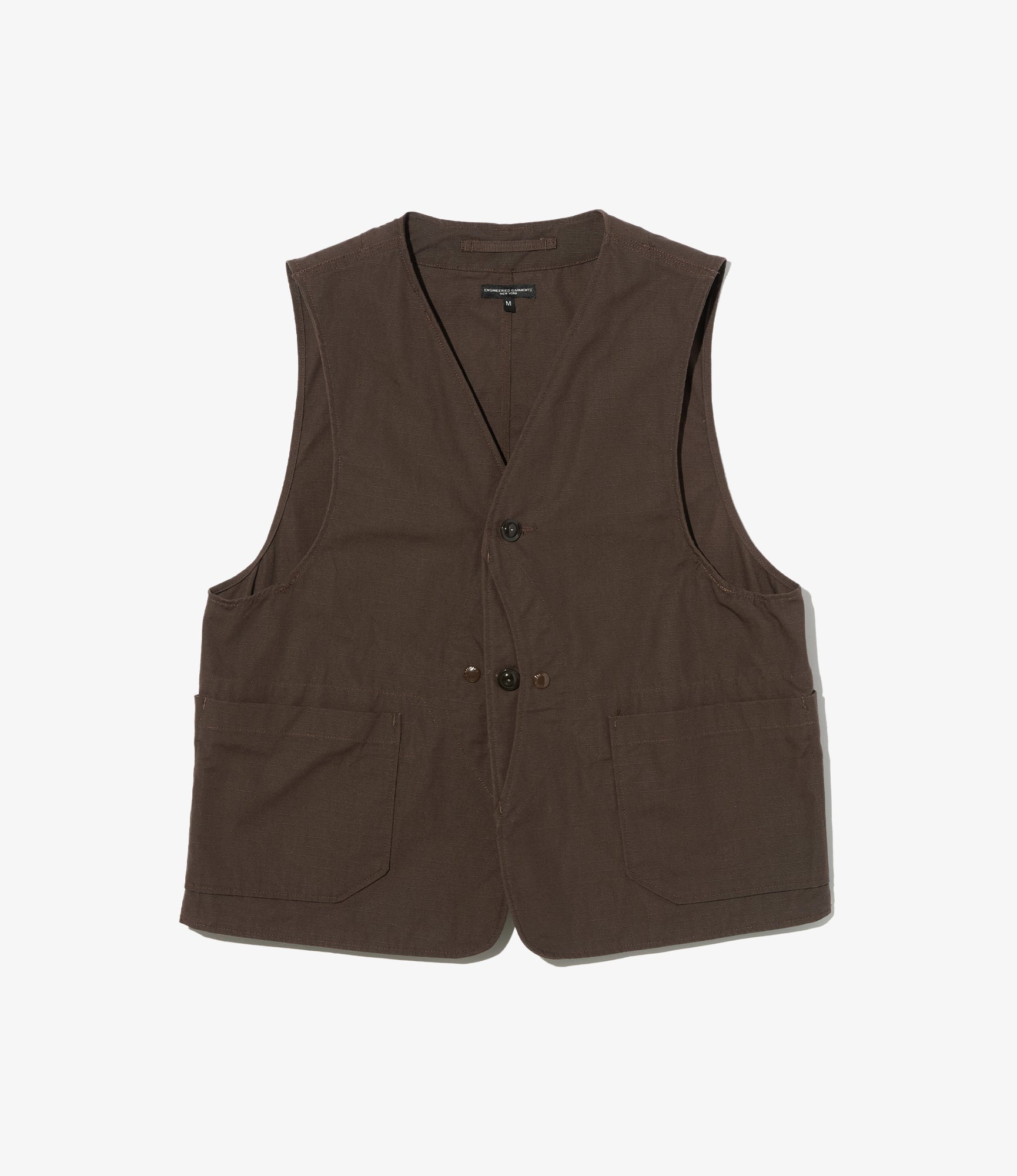 Upland Vest - Dk. Brown Heavyweight Cotton Ripstop