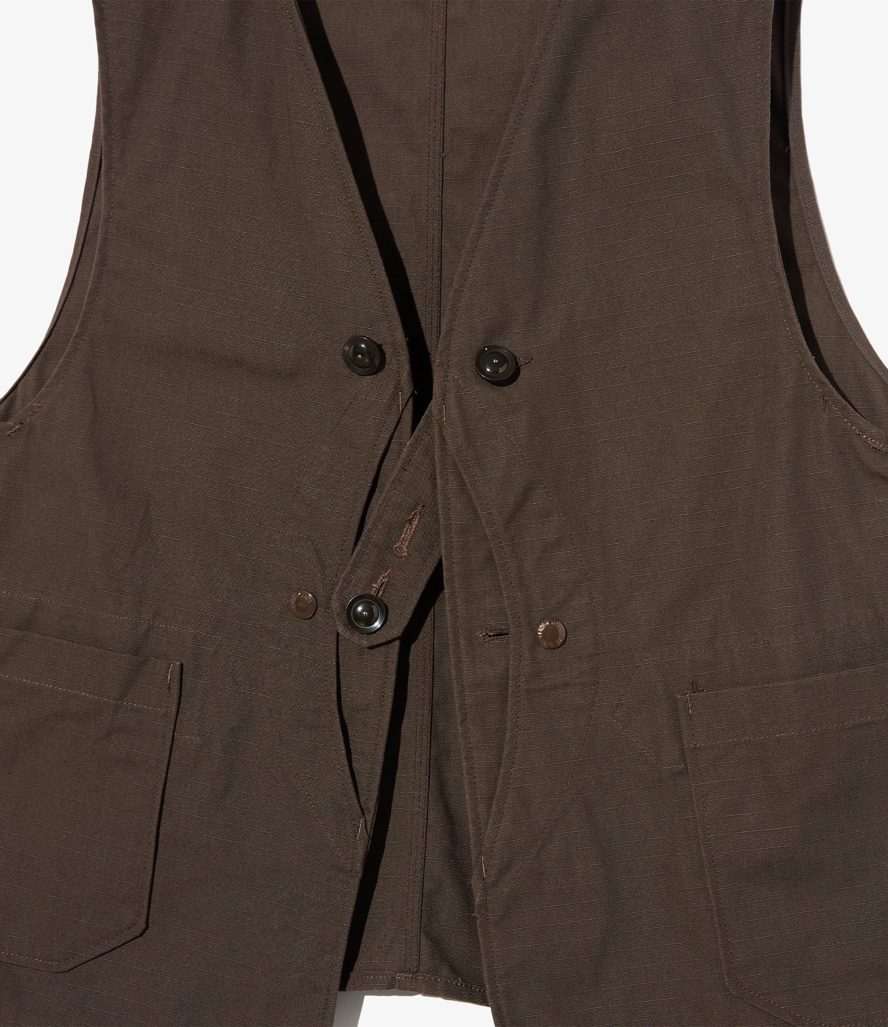 Upland Vest - Dk. Brown Heavyweight Cotton Ripstop