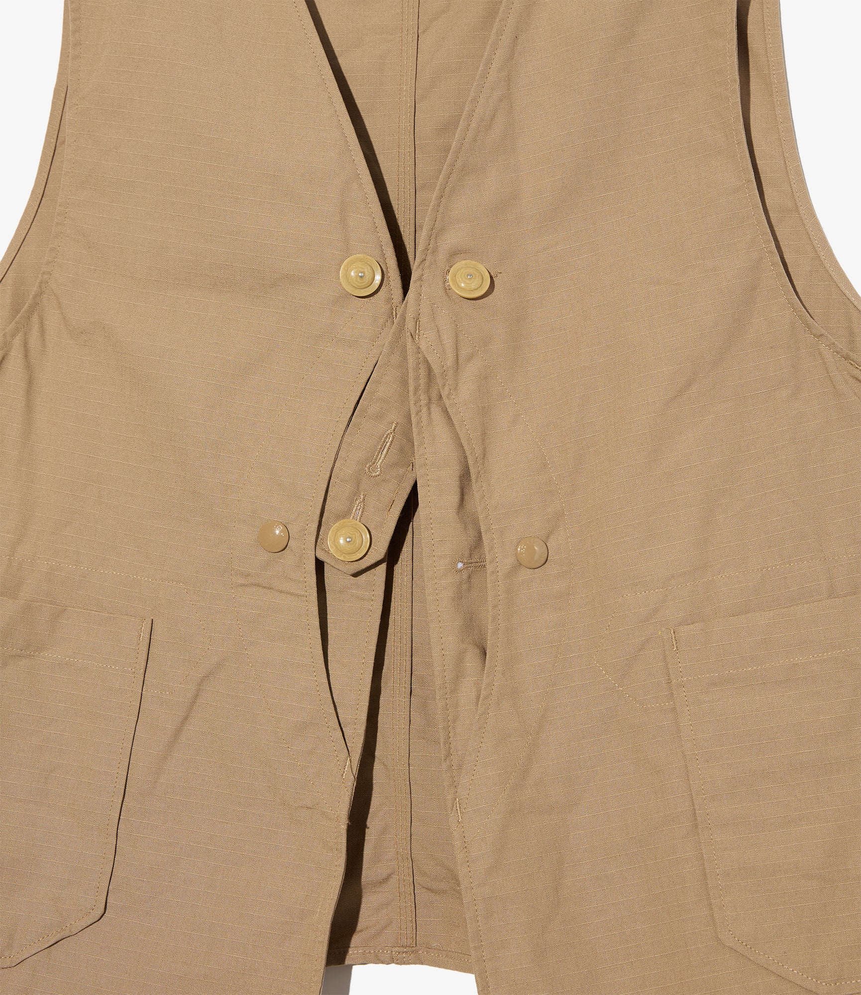 Upland Vest - Khaki Cotton Ripstop
