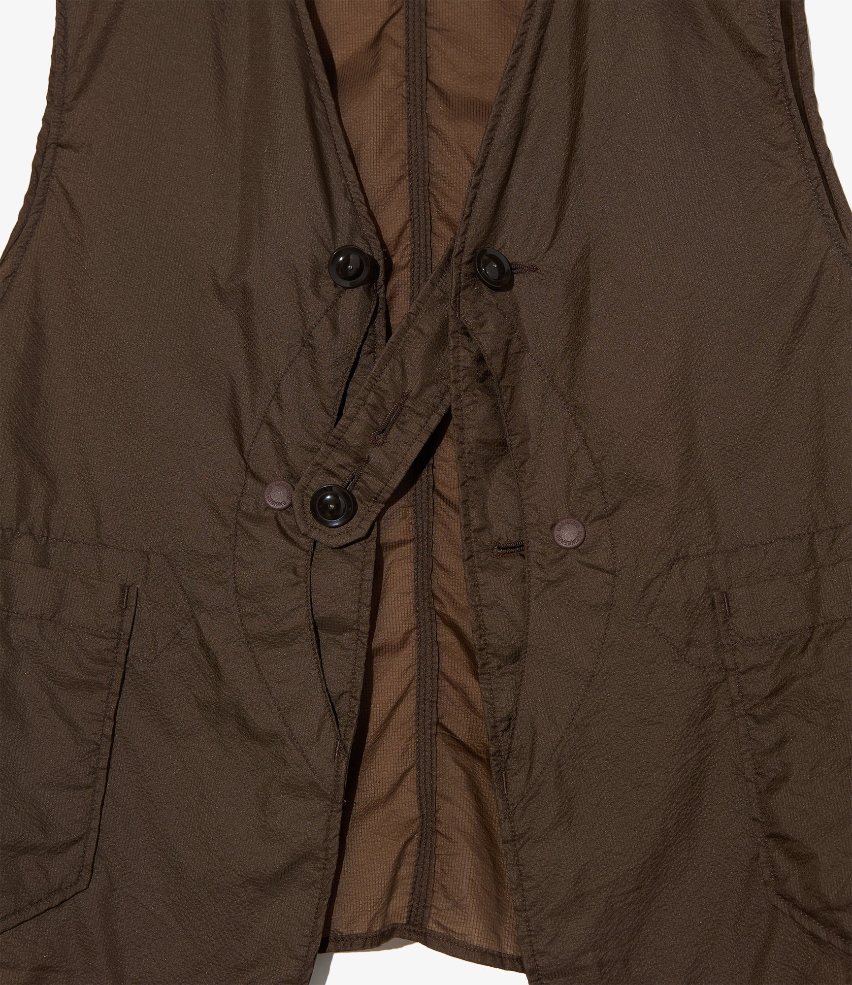 Upland Vest - Brown Nylon Micro Ripstop