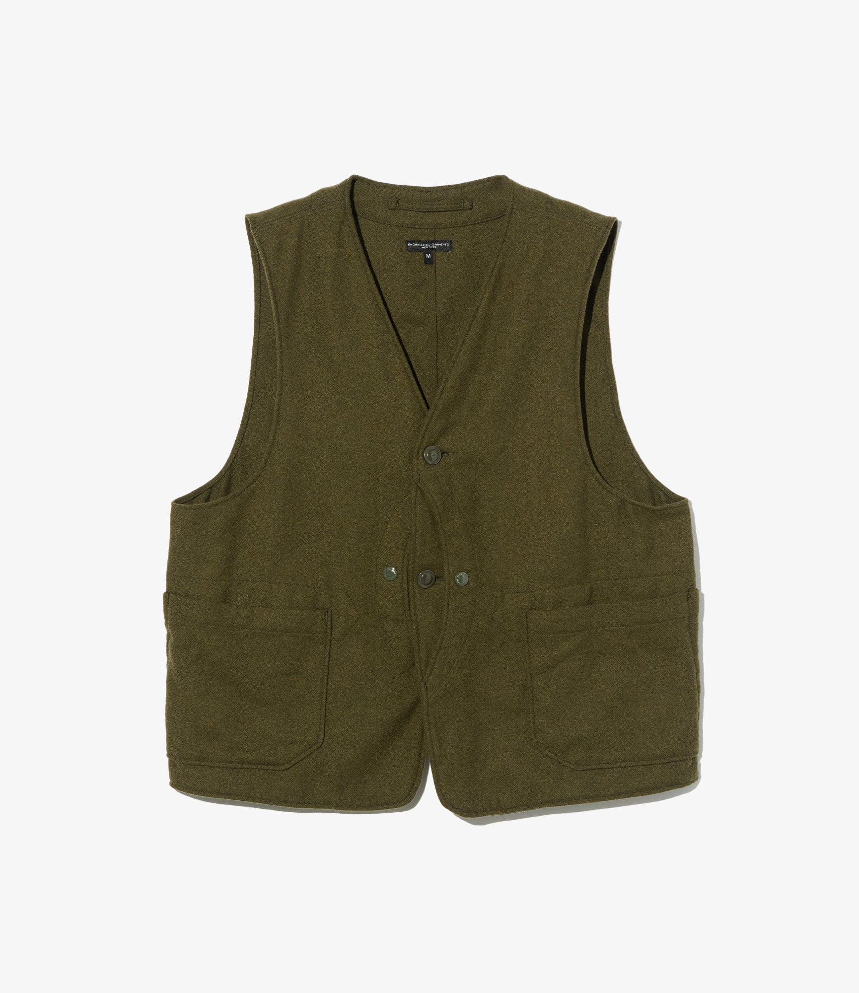 Upland Vest - Olive Poly Wool Heavy Flannel