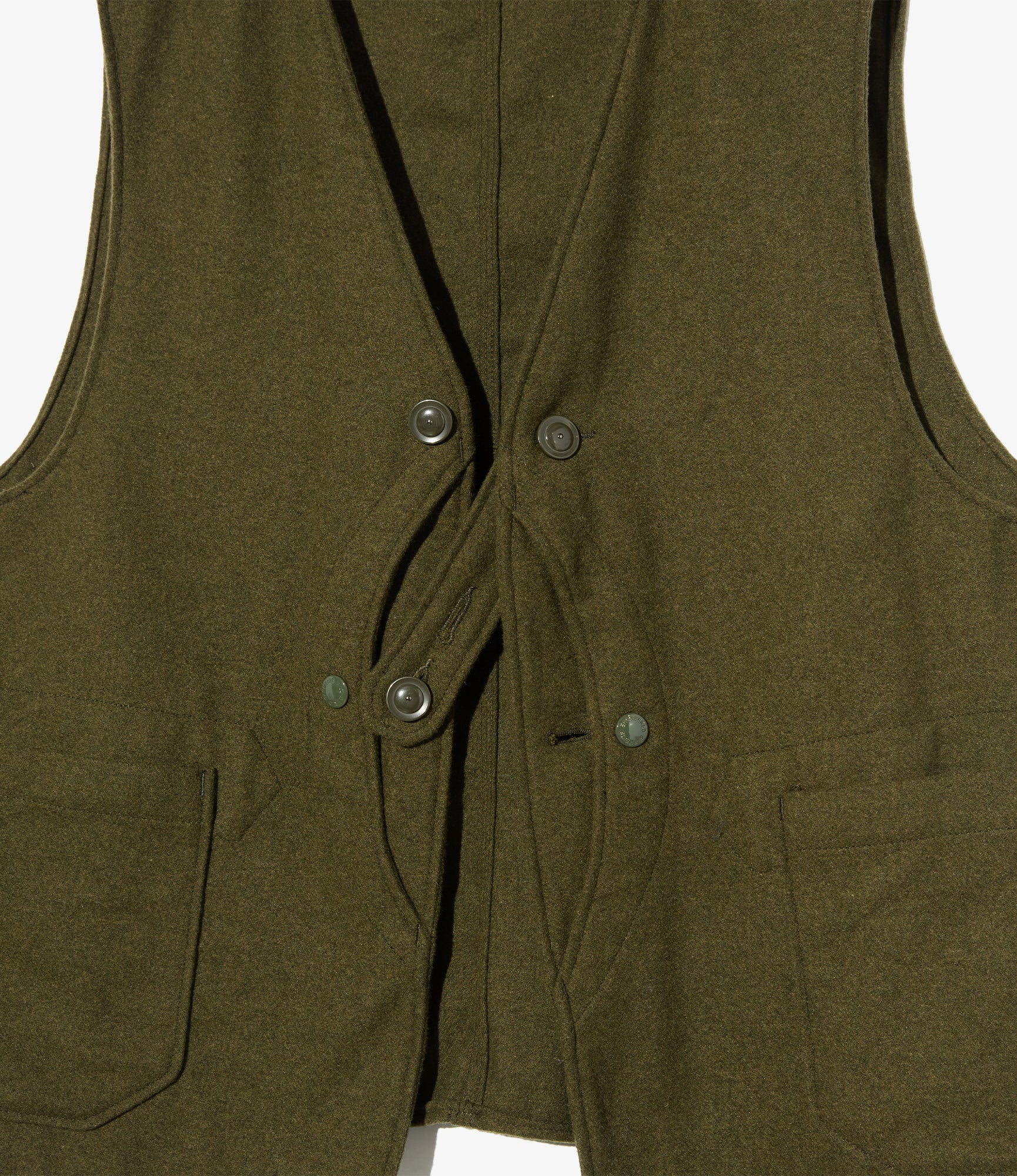 Upland Vest - Olive Poly Wool Heavy Flannel