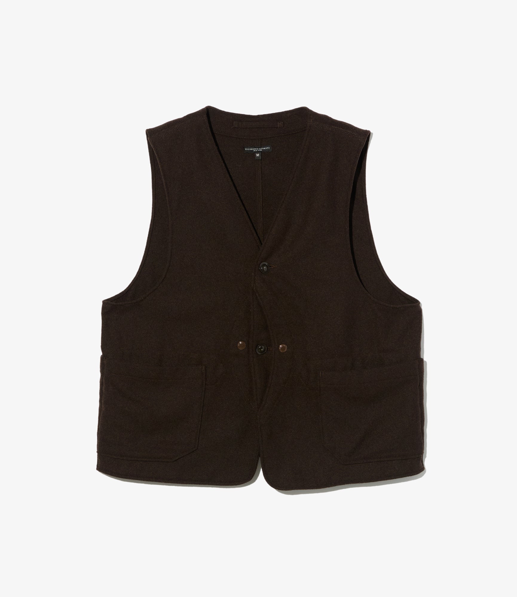 Upland Vest - Dk. Brown Poly Wool Heavy Flannel