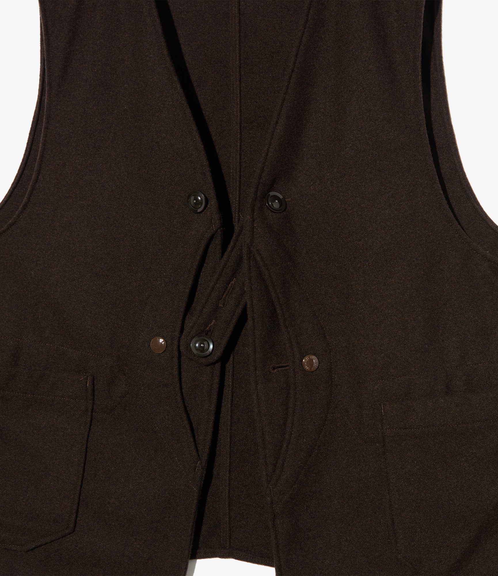 Upland Vest - Dk. Brown Poly Wool Heavy Flannel
