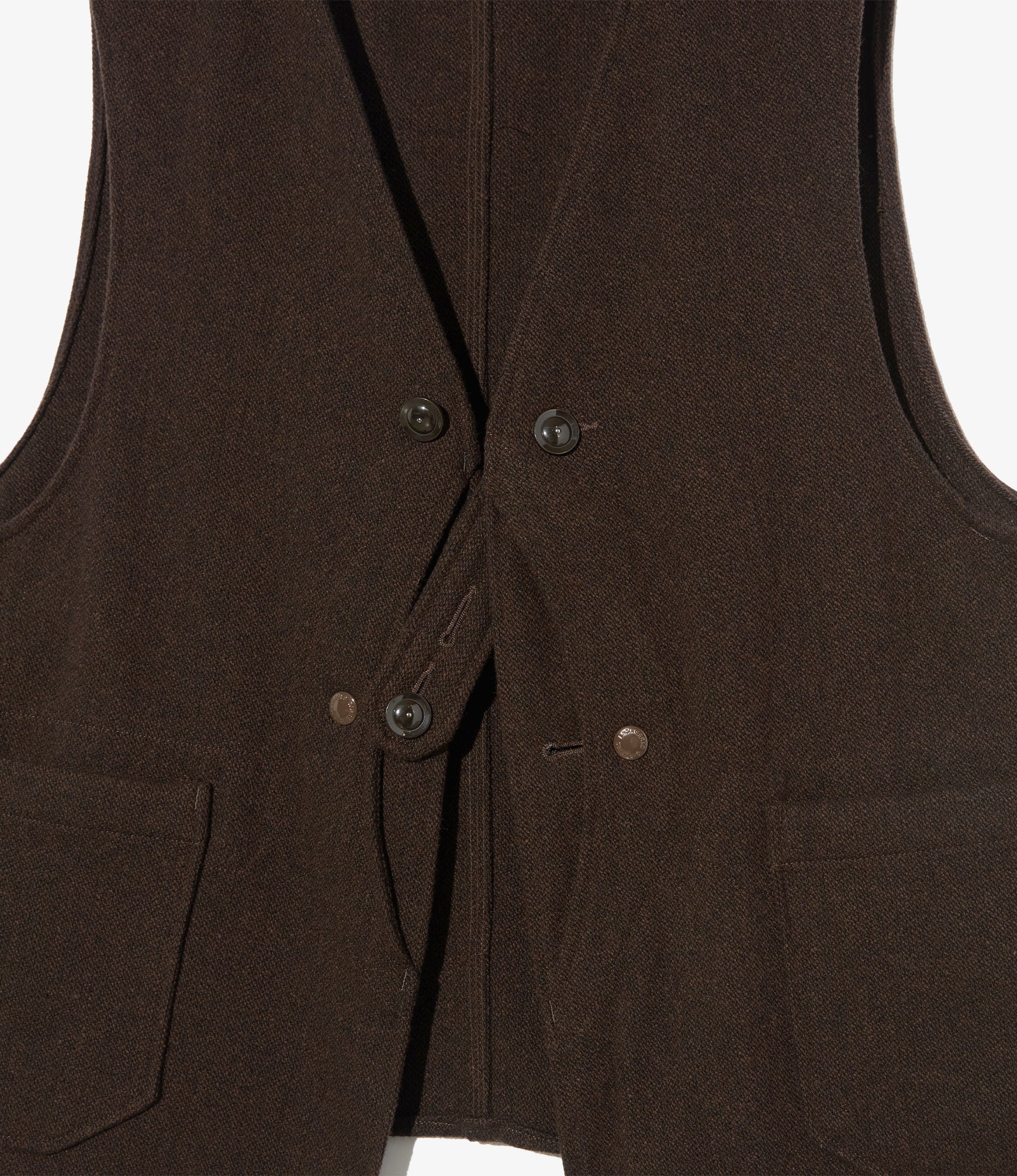 Upland Vest - Dk. Brown Wool Poly Heavy Tweed