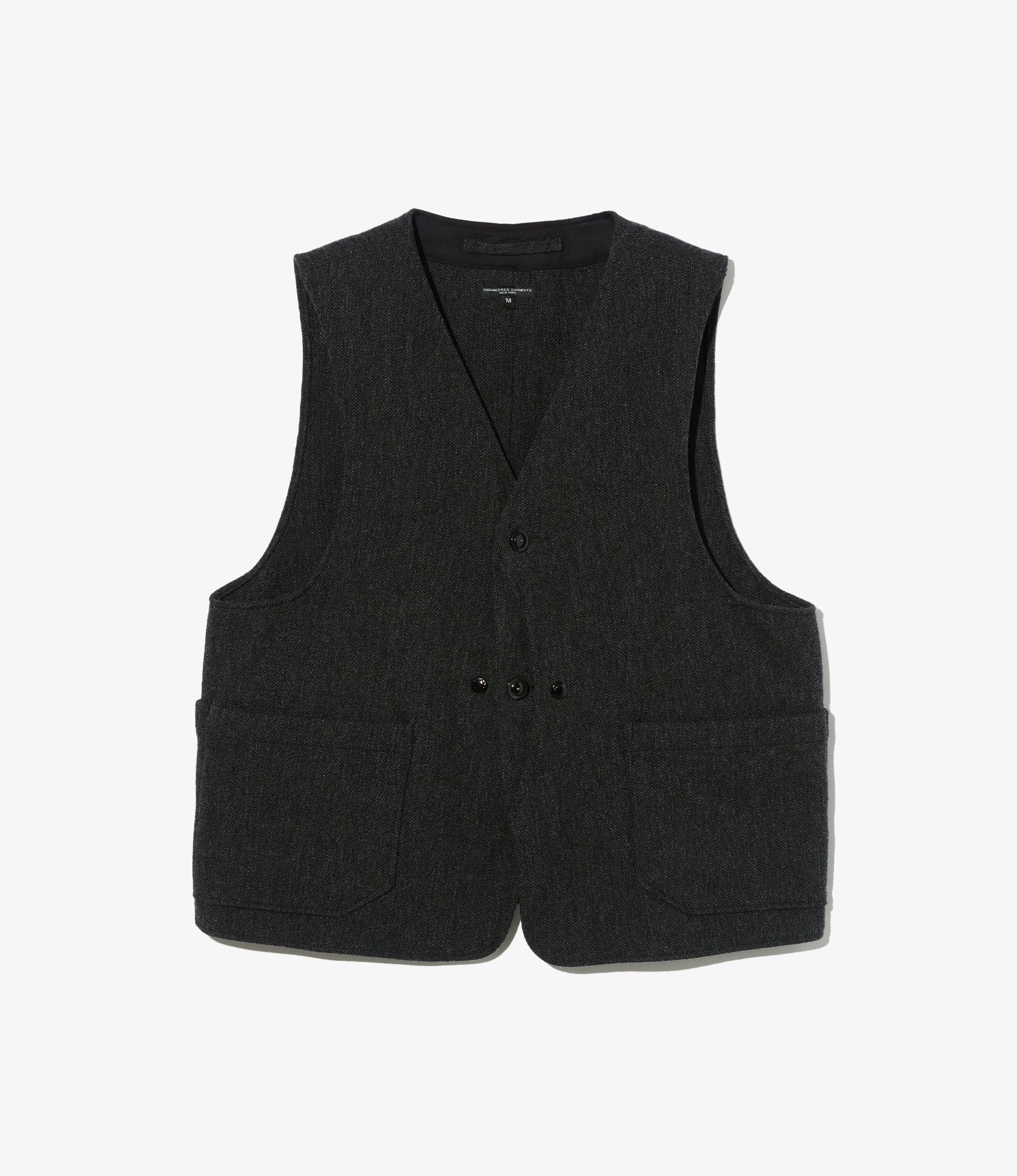 Upland Vest - Charcoal Wool Poly Heavy Tweed