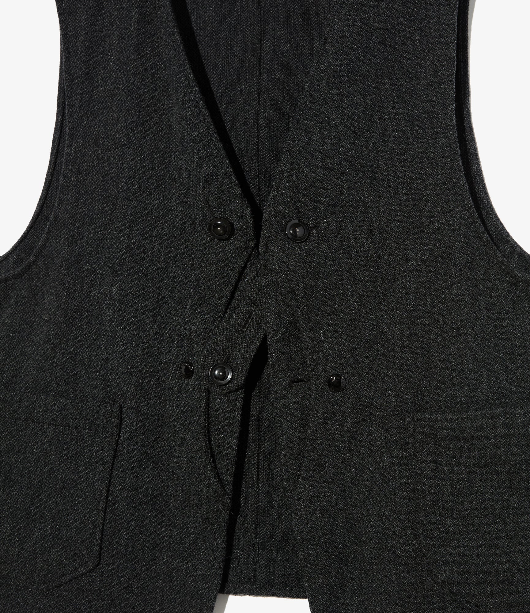 Upland Vest - Charcoal Wool Poly Heavy Tweed