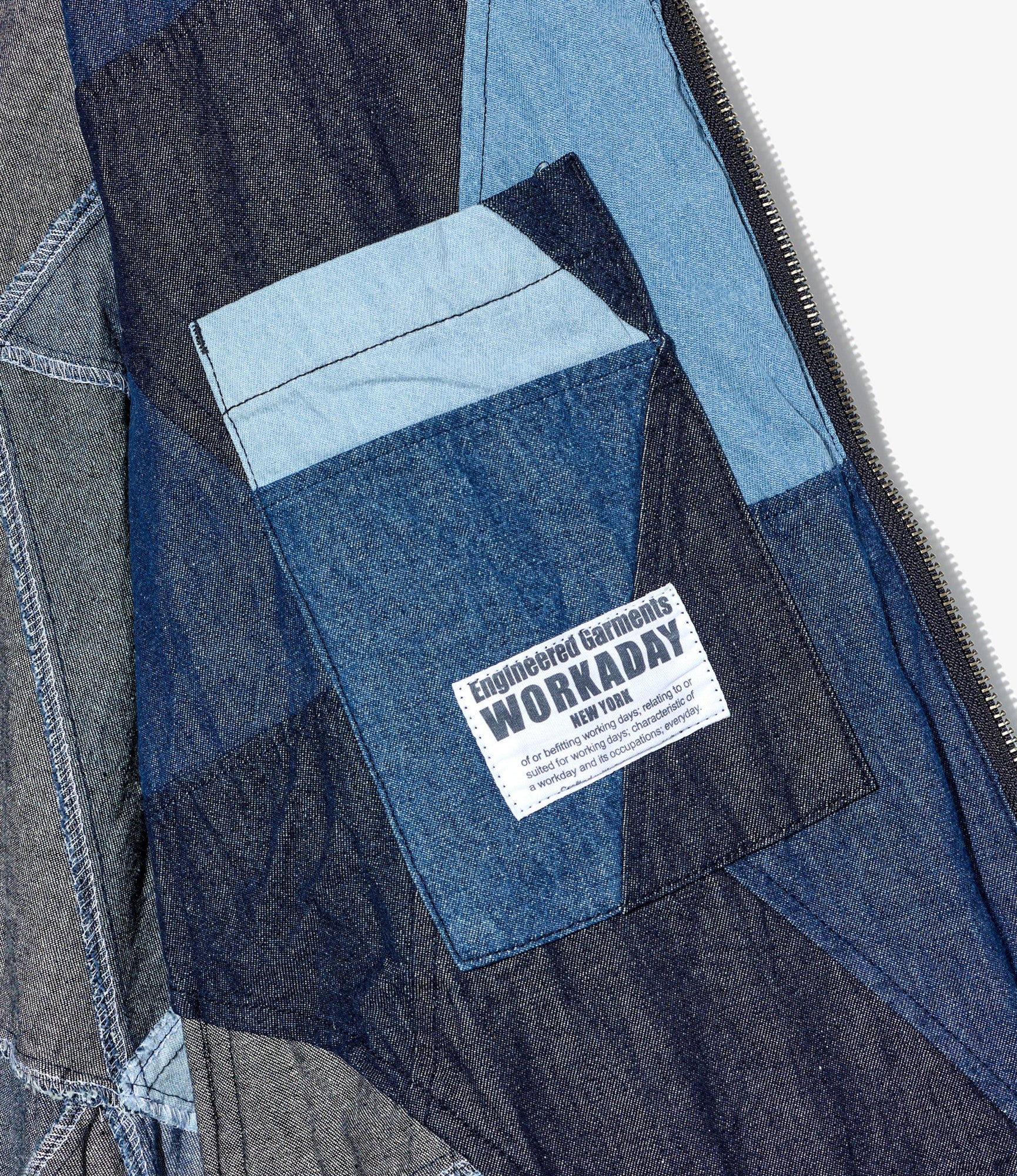 USNA Jacket - Indigo Denim Triangle Patchwork