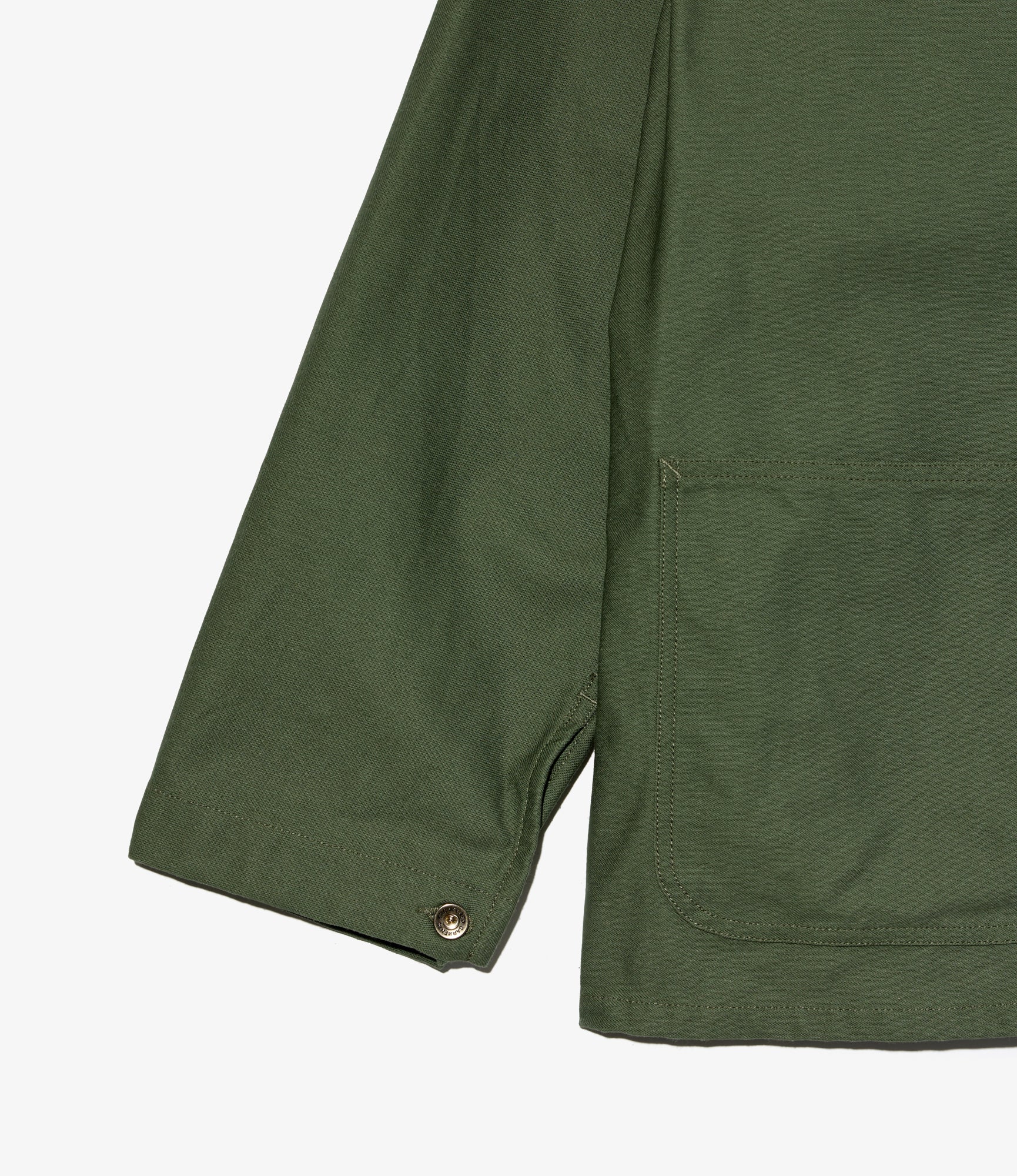 Utility Jacket - Olive Cotton Reverse Sateen