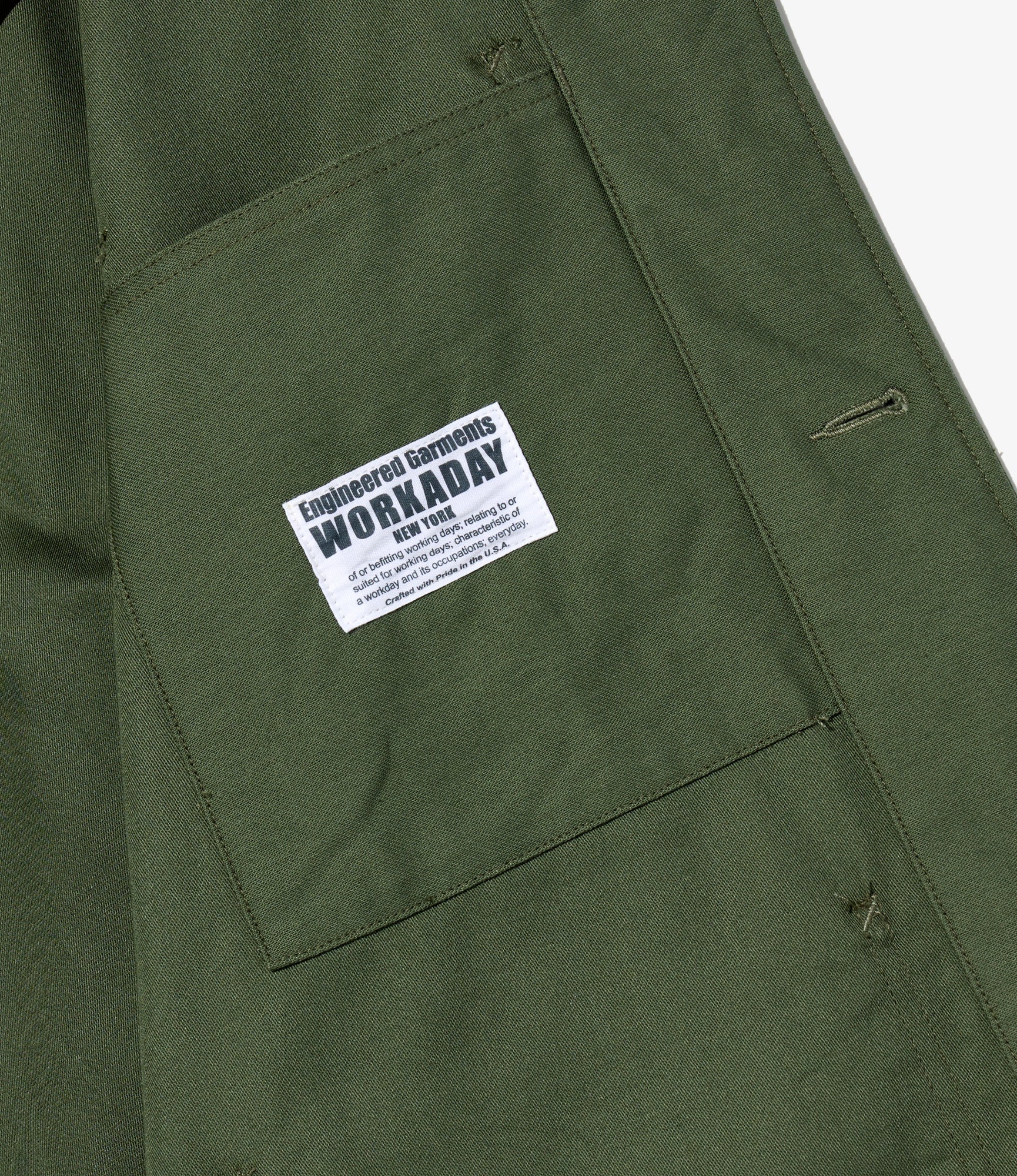 Utility Jacket - Olive Cotton Reverse Sateen