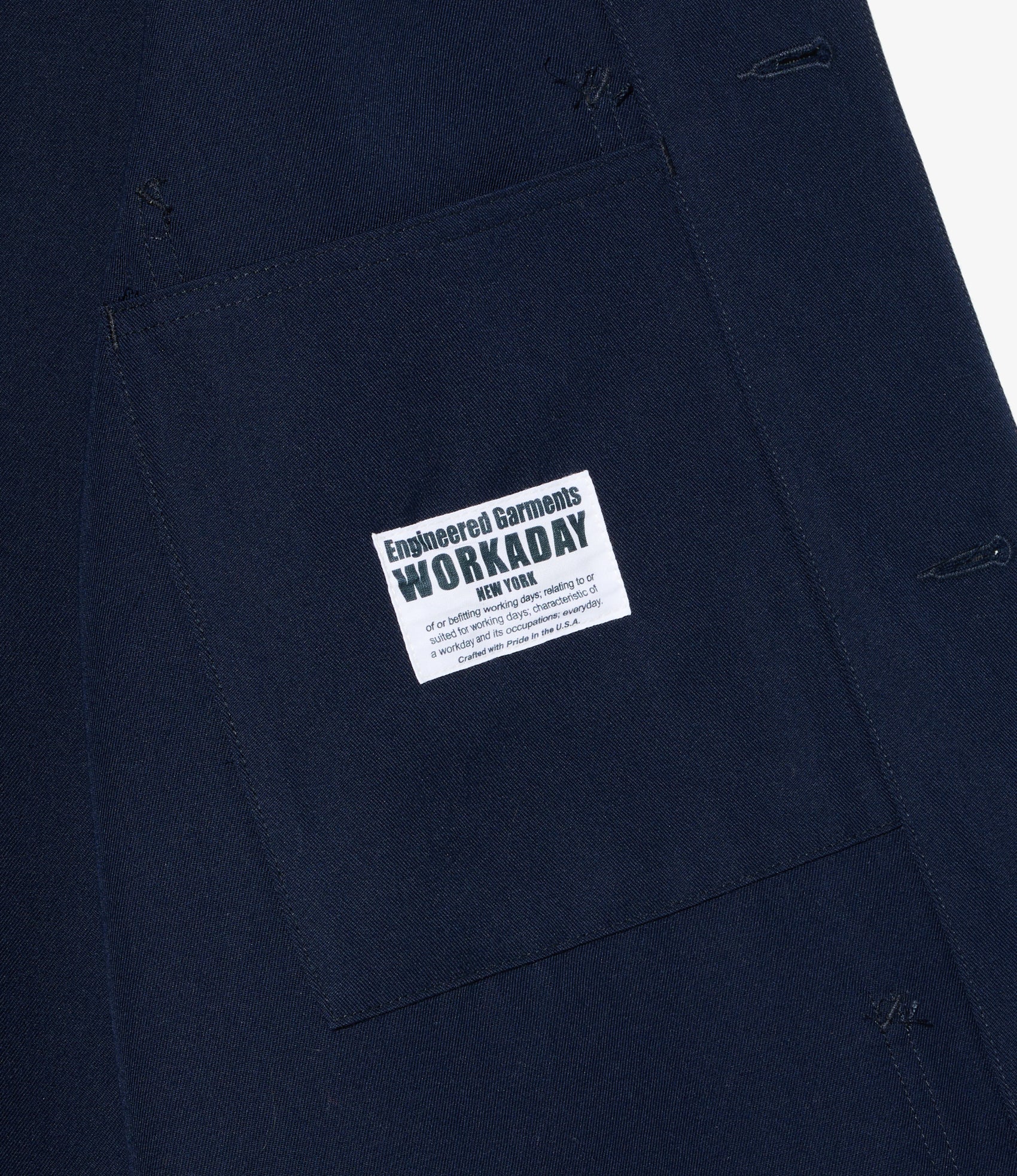 Utility Jacket - Dk. Navy Poly Wool Twill Gabardine