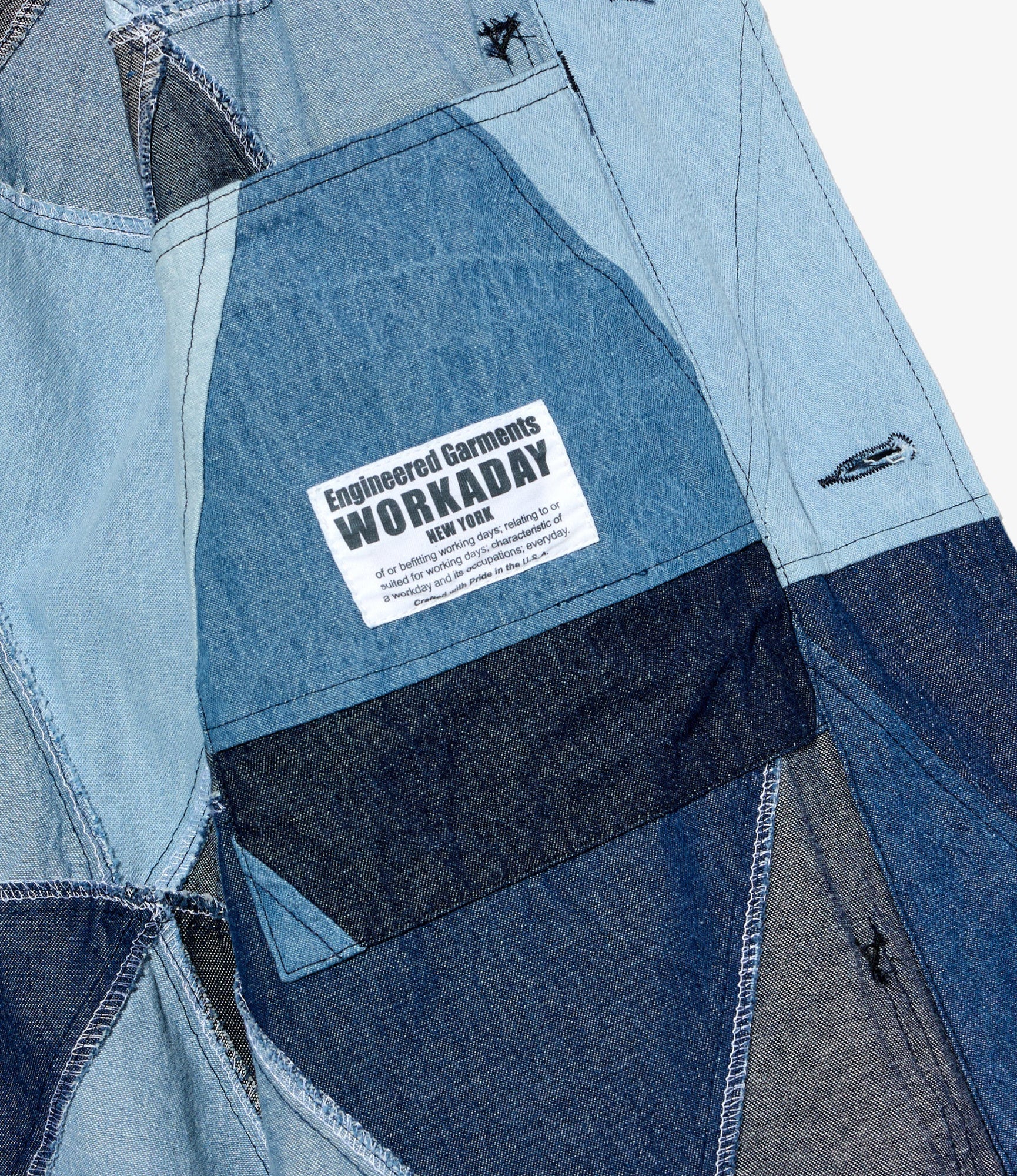 Utility Jacket - Indigo Denim Triangle Patchwork