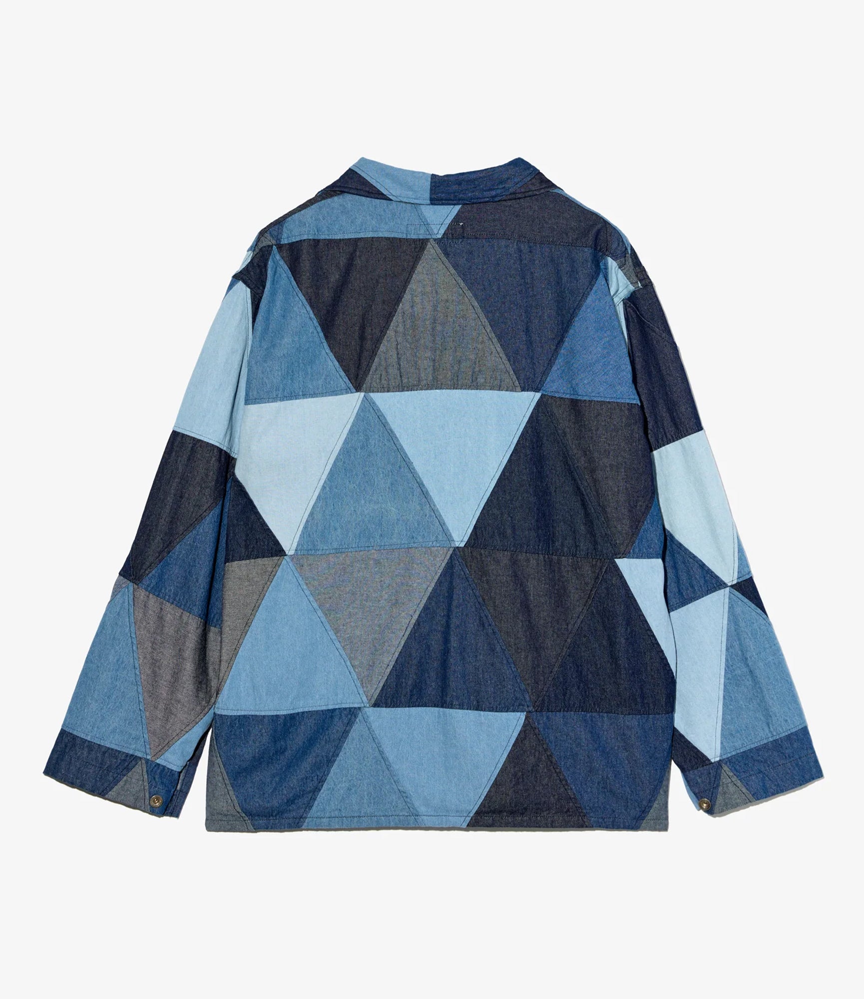 Utility Jacket - Indigo Denim Triangle Patchwork