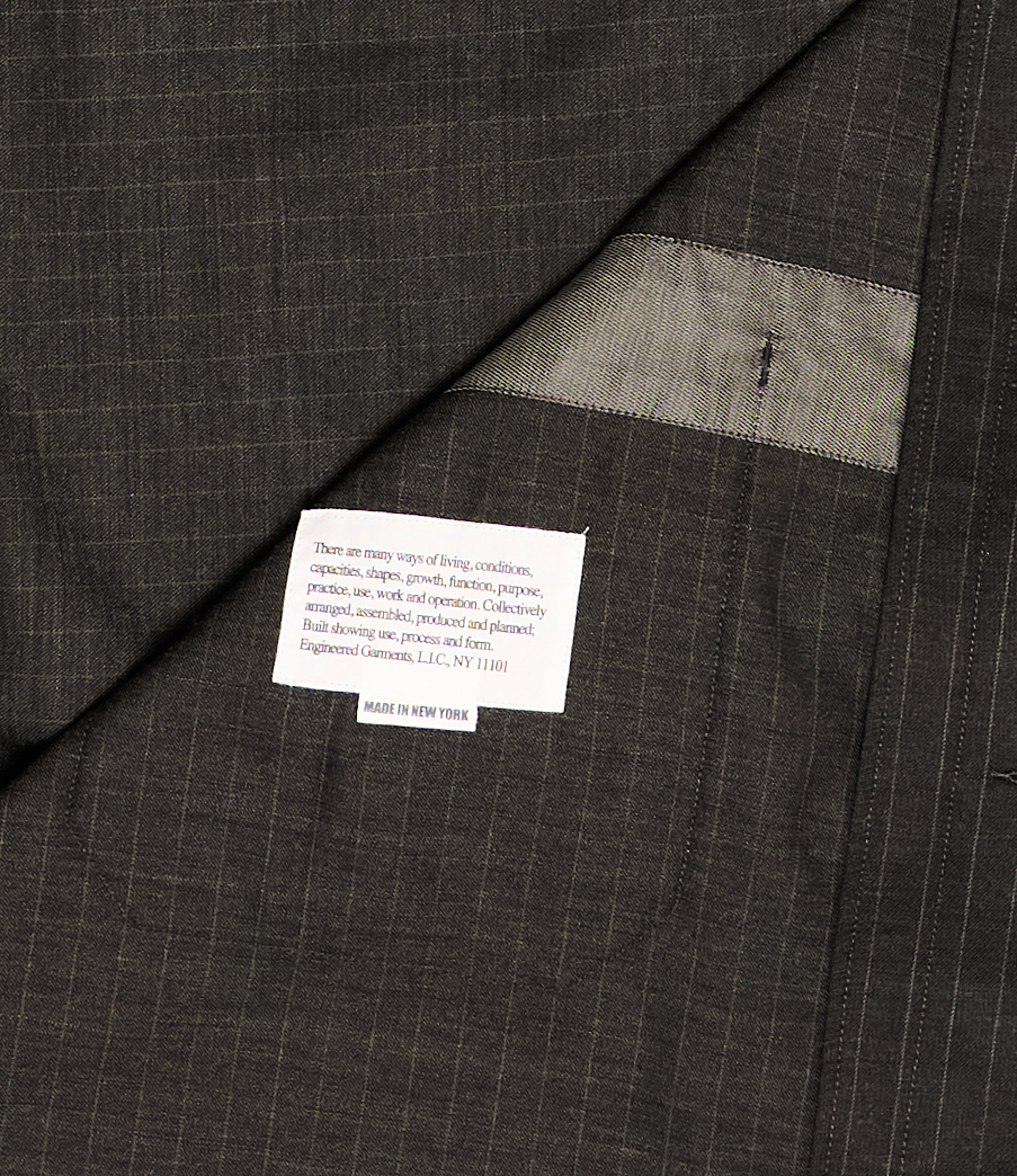 Dayton Long Shirt - Nepenthes Sp. - Charcoal Chalk Stripe Worsted Wool