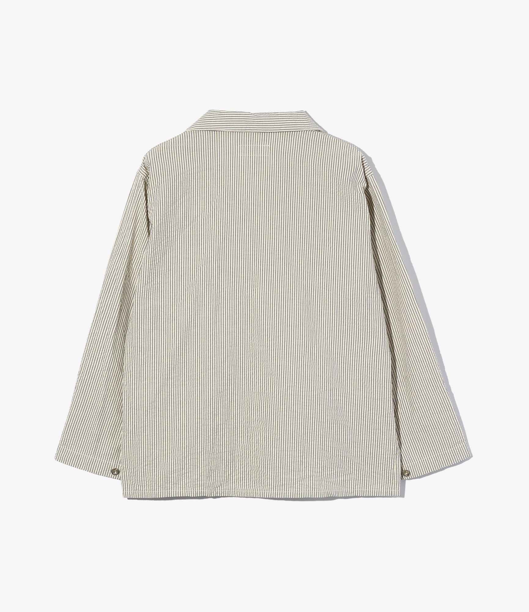 Utility Jacket - Navy/Natural Cotton Seersucker