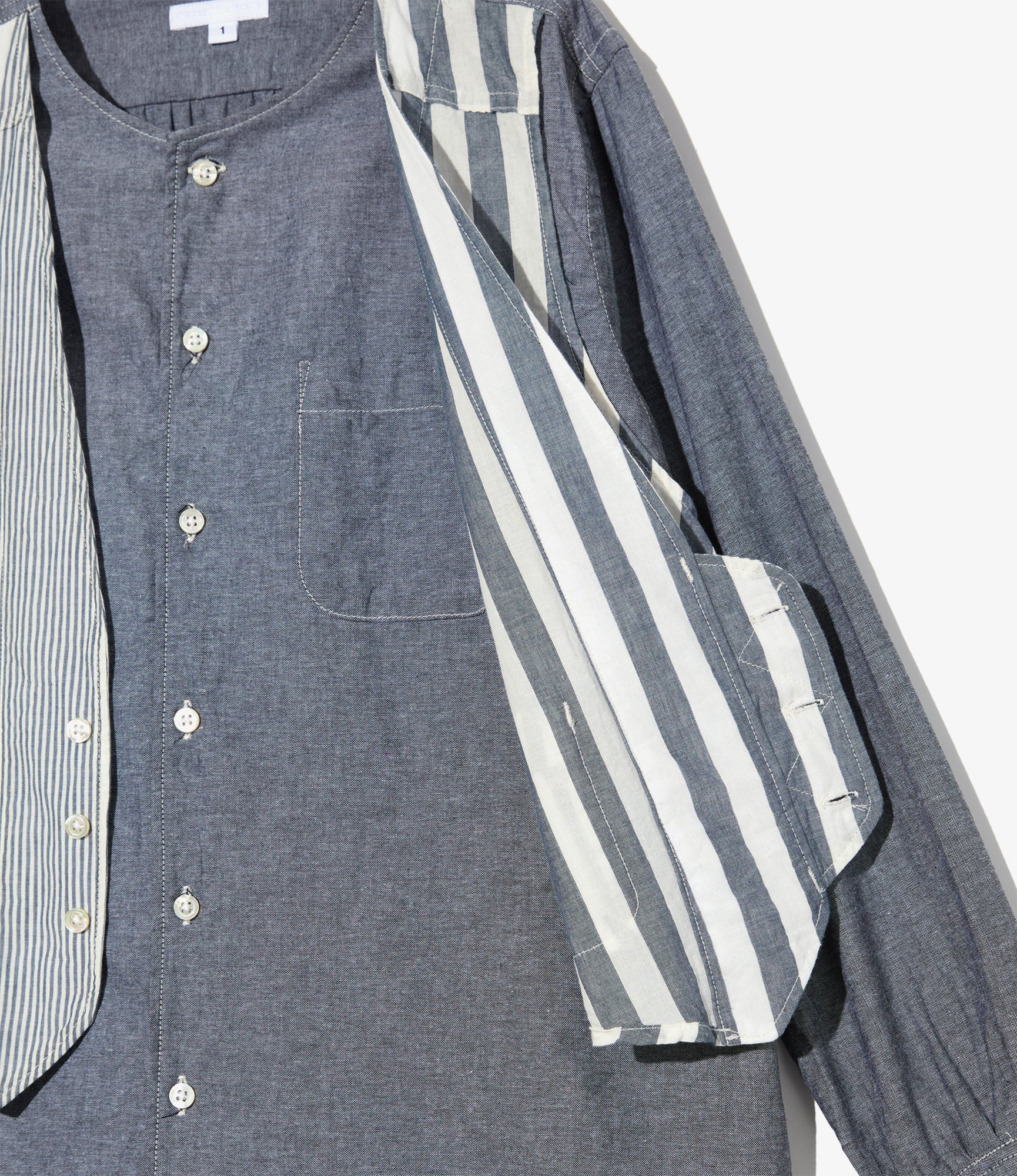 Women's VARI Shirt - Grey Cotton Chambray