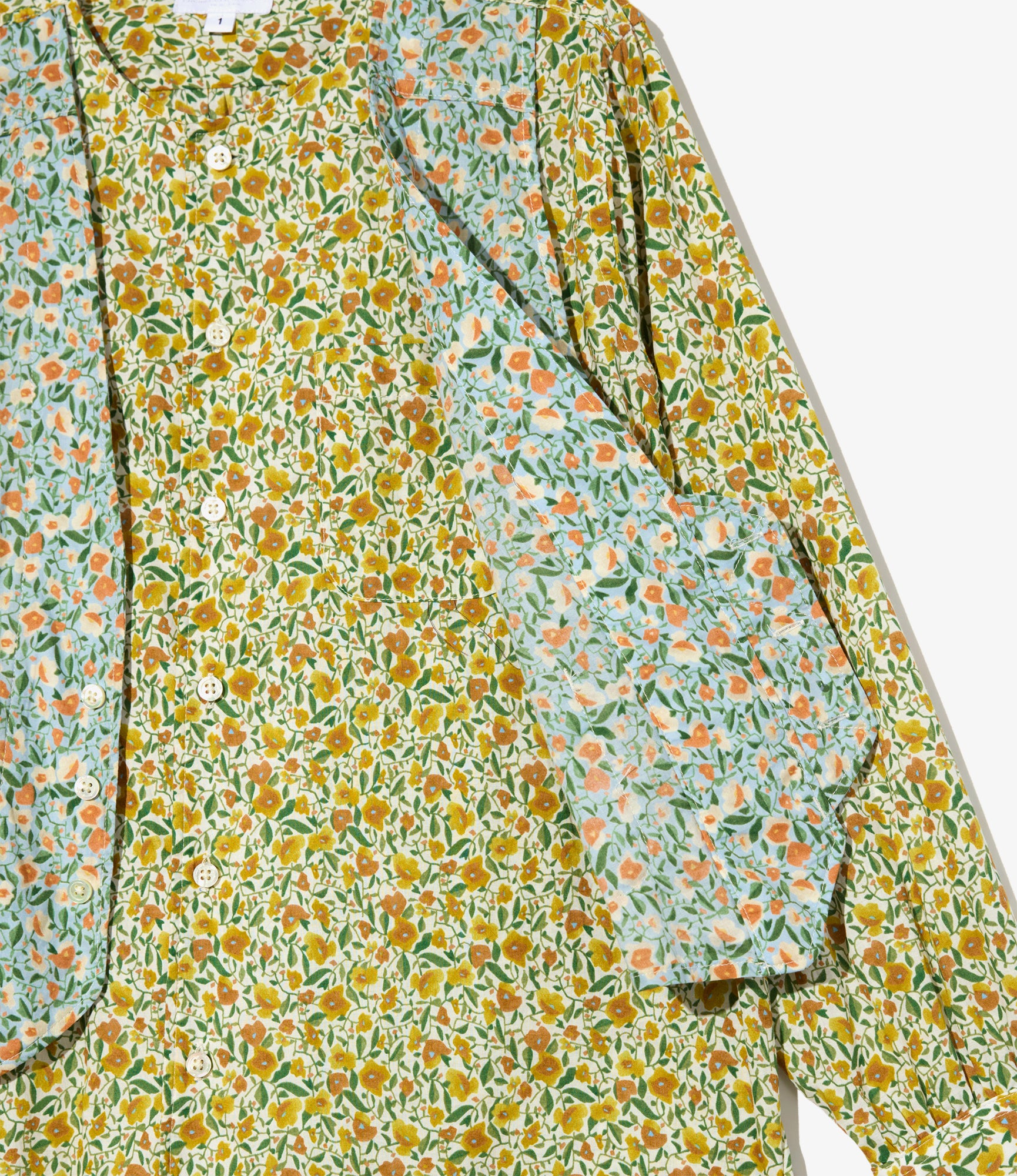 Women's VARI Shirt - Yellow Small Floral Cotton Lawn