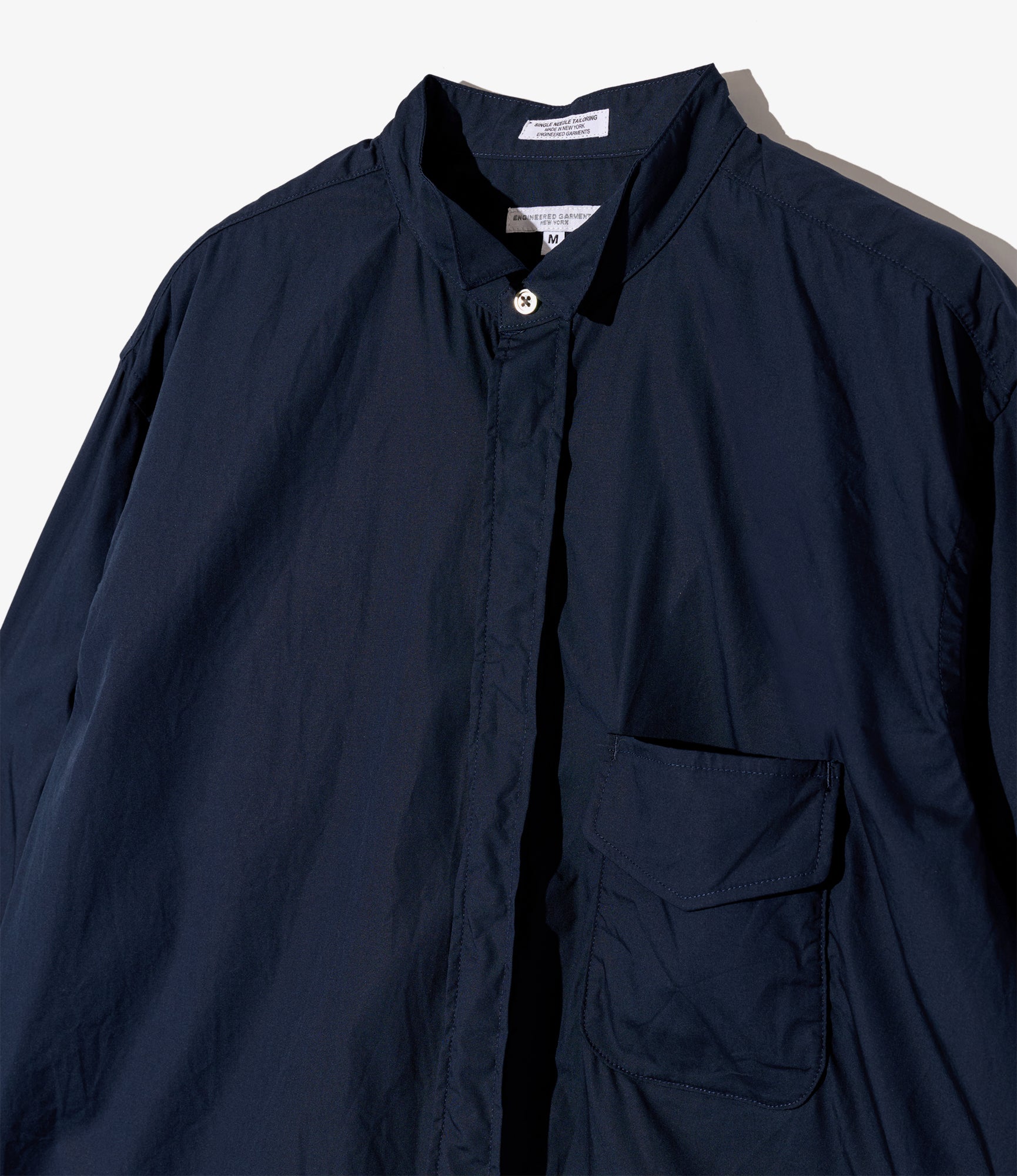 Wing Collar Shirt - Dk. Navy Cotton Broadcloth