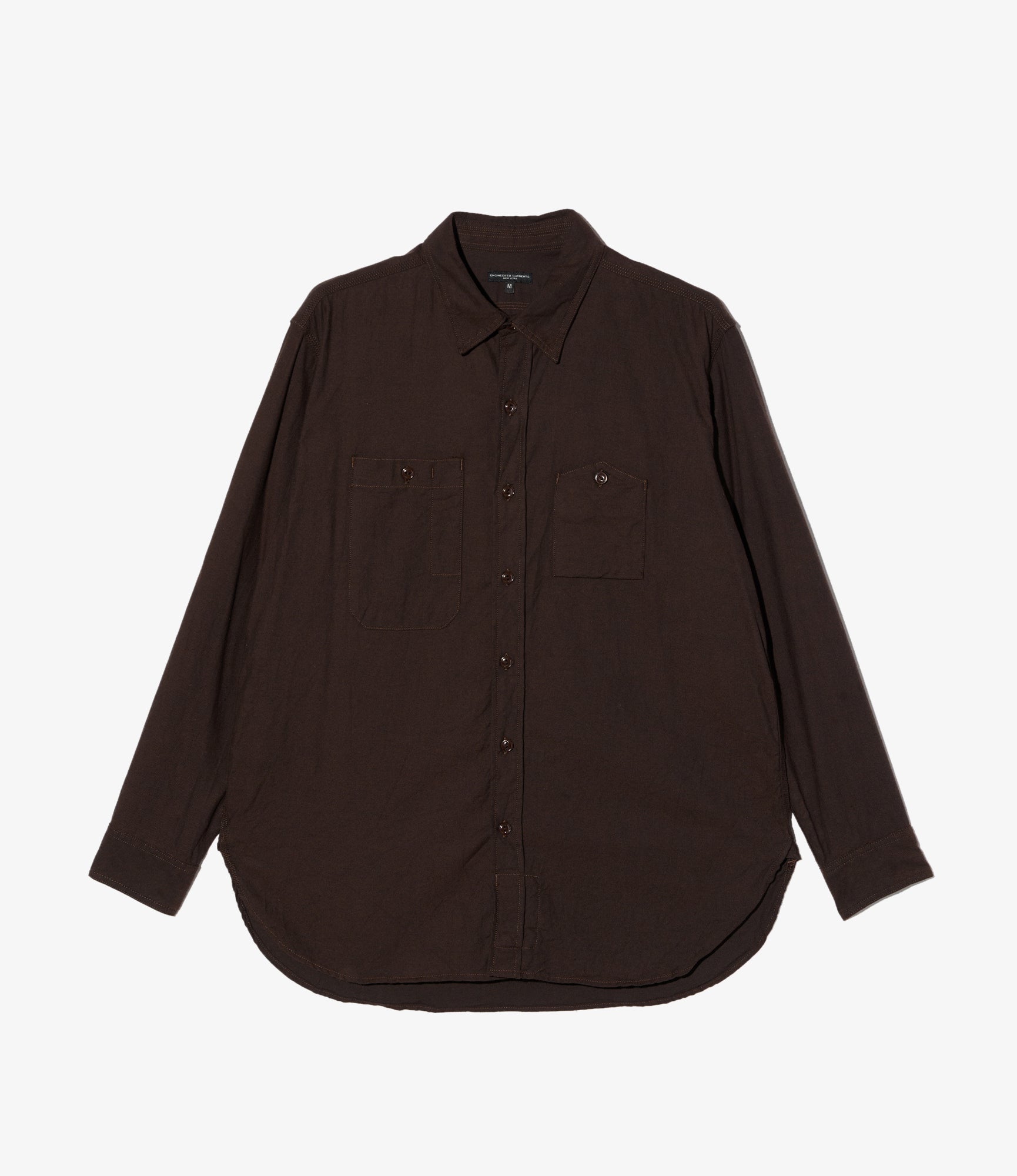 Work Shirt - Dk. Brown Cotton Brushed Twill