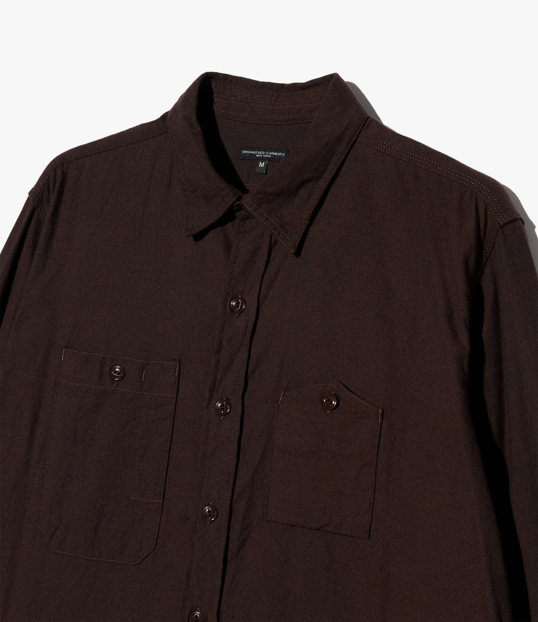 Work Shirt - Dk. Brown Cotton Brushed Twill