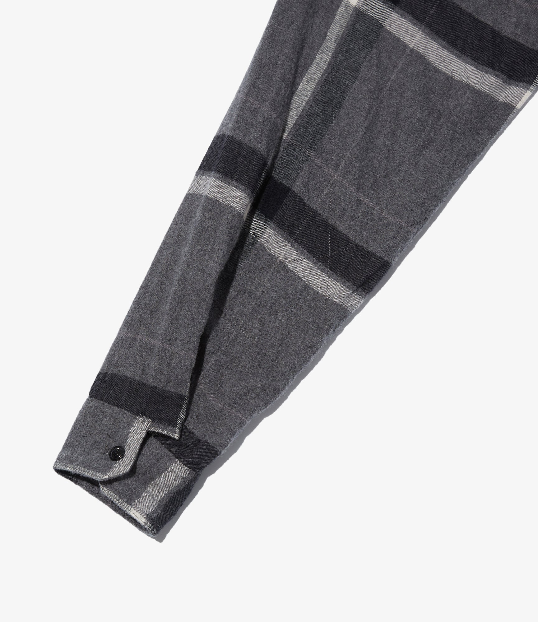 Work Shirt - Grey/Black Cotton Brushed Big Plaid