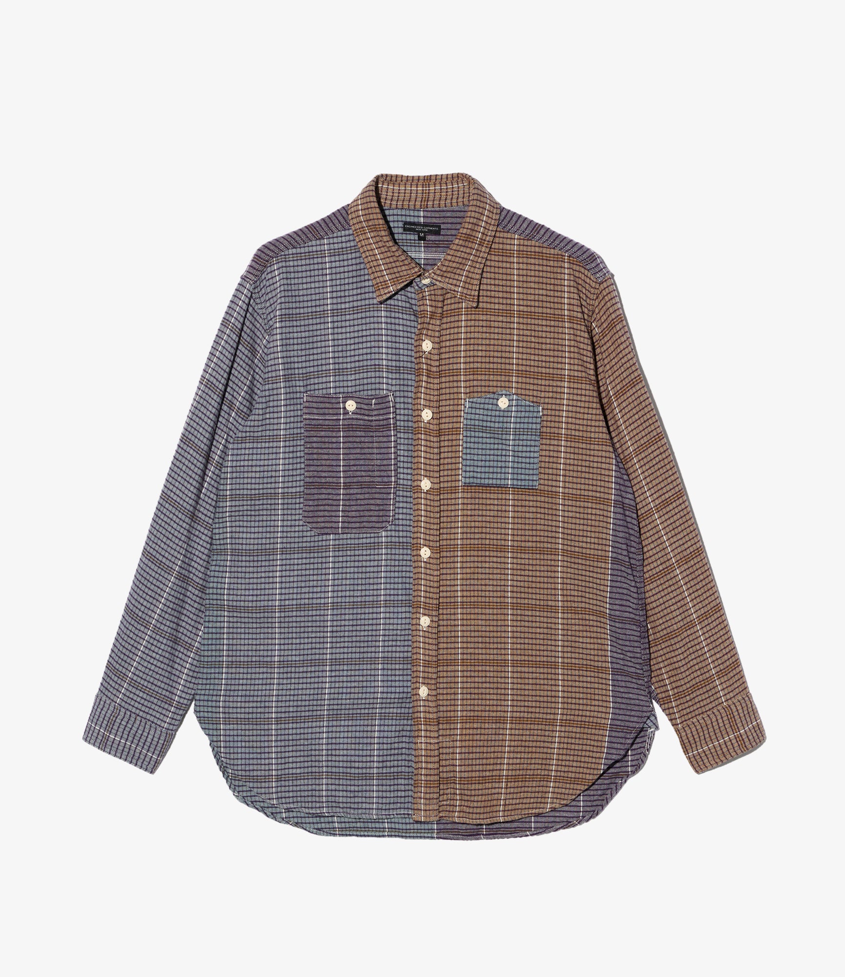 Work Shirt - Multi Color Cotton Color Block Check
