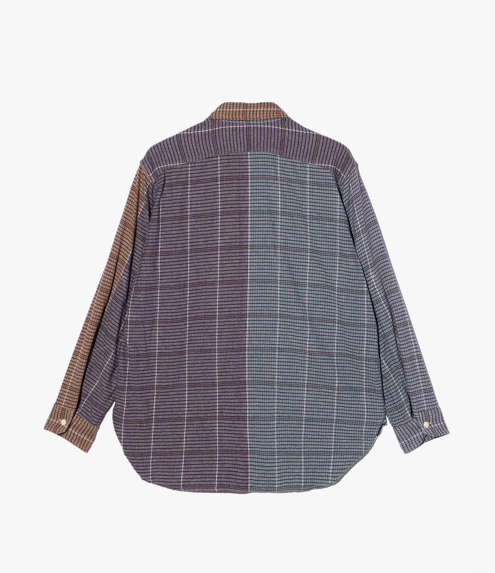 Work Shirt - Multi Color Cotton Color Block Check