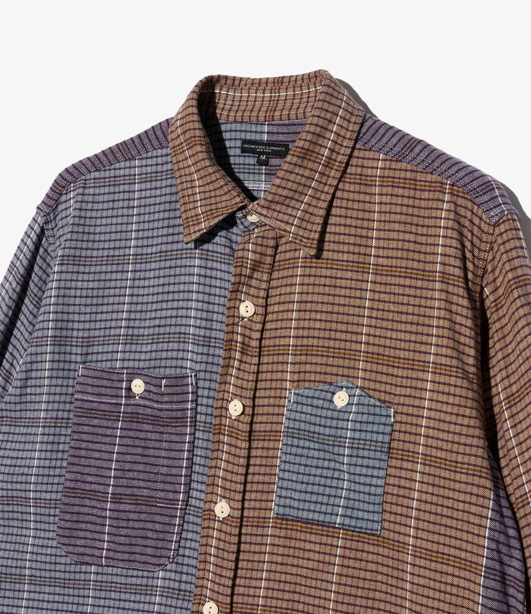Work Shirt - Multi Color Cotton Color Block Check