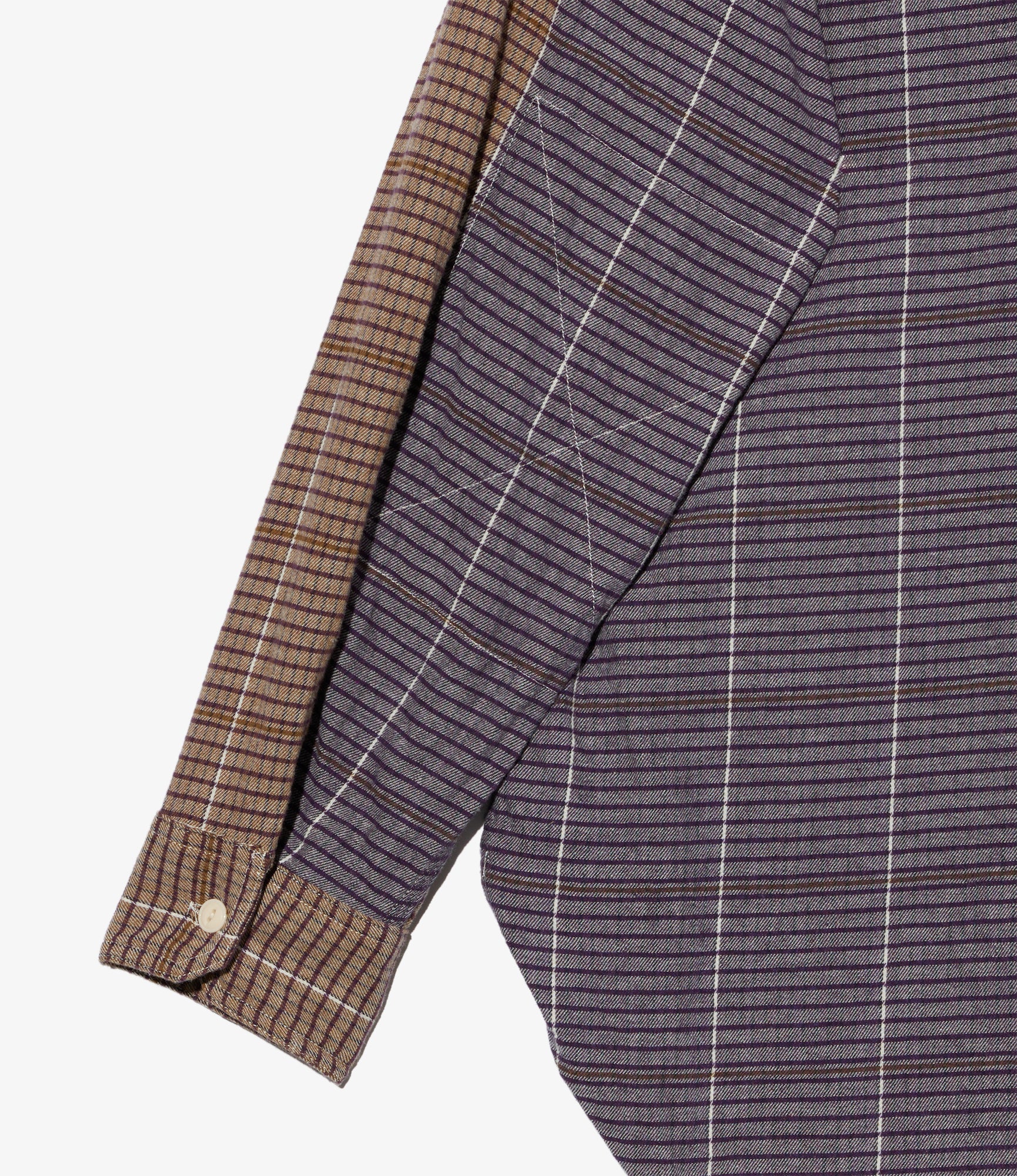 Work Shirt - Multi Color Cotton Color Block Check