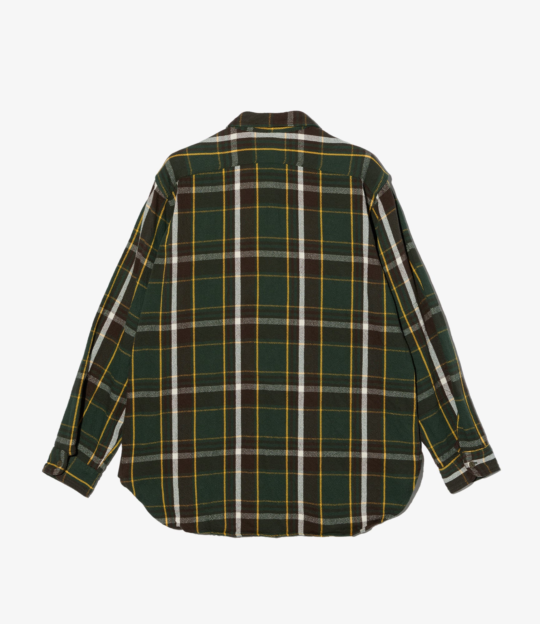 Work Shirt - Olive/Brown Cotton Heavy Twill Plaid