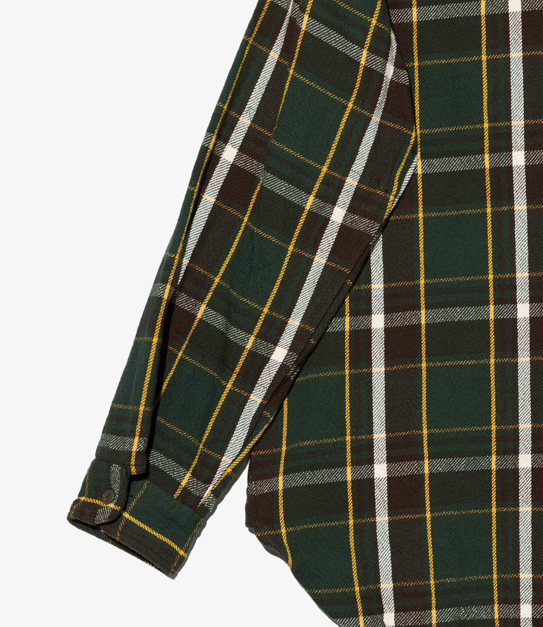 Work Shirt - Olive/Brown Cotton Heavy Twill Plaid