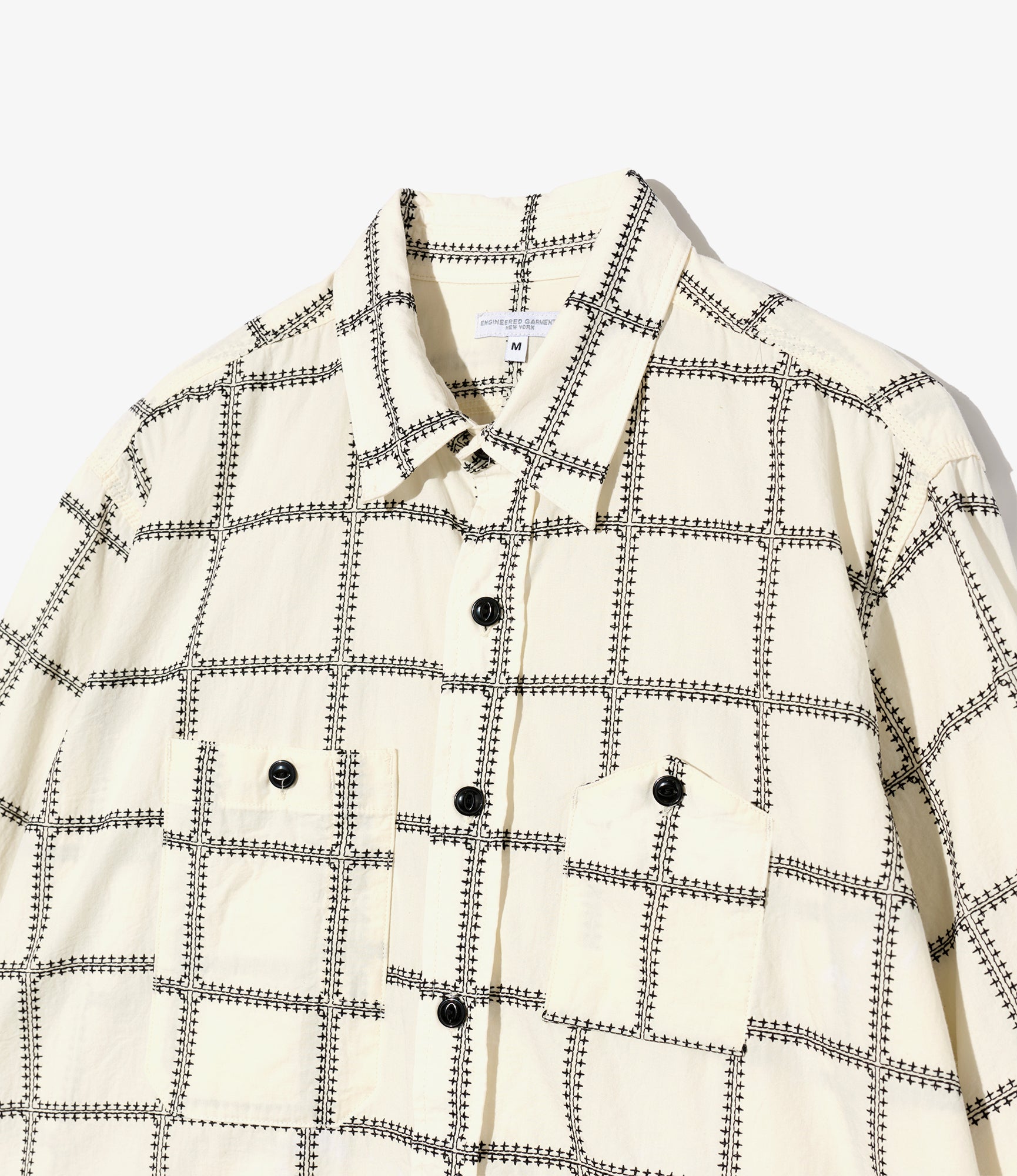 Work Shirt - White/Black CP Square Embroidery