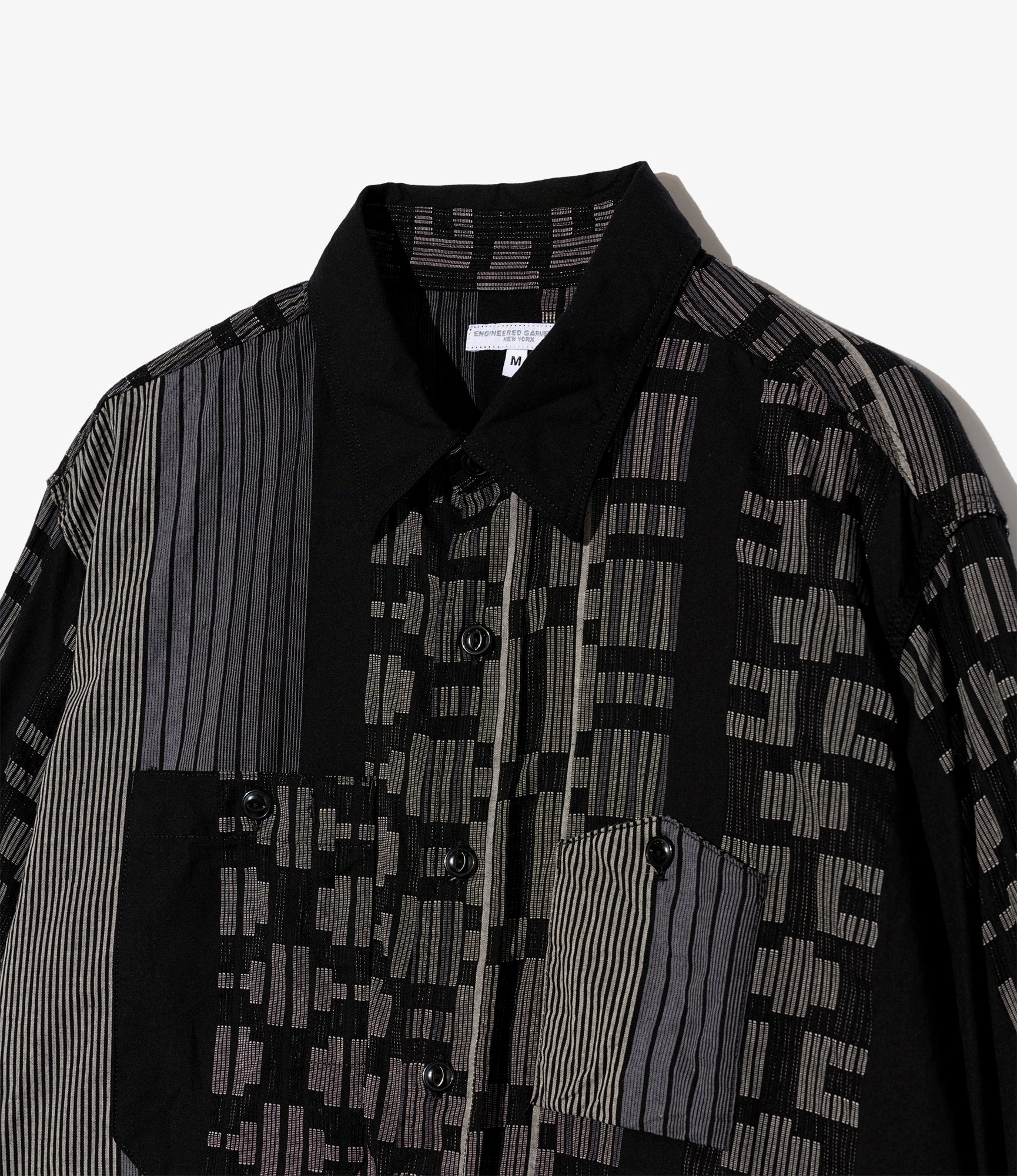 Work Shirt - Black/Grey Multi Pattern Stripe Jq.