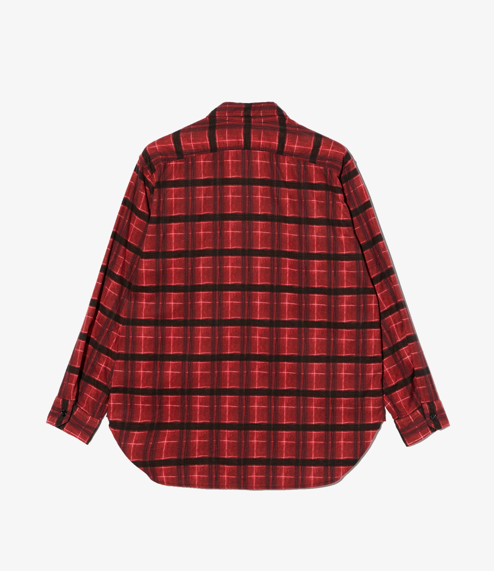 Work Shirt - Red/Black Cotton Printed Plaid Flannel