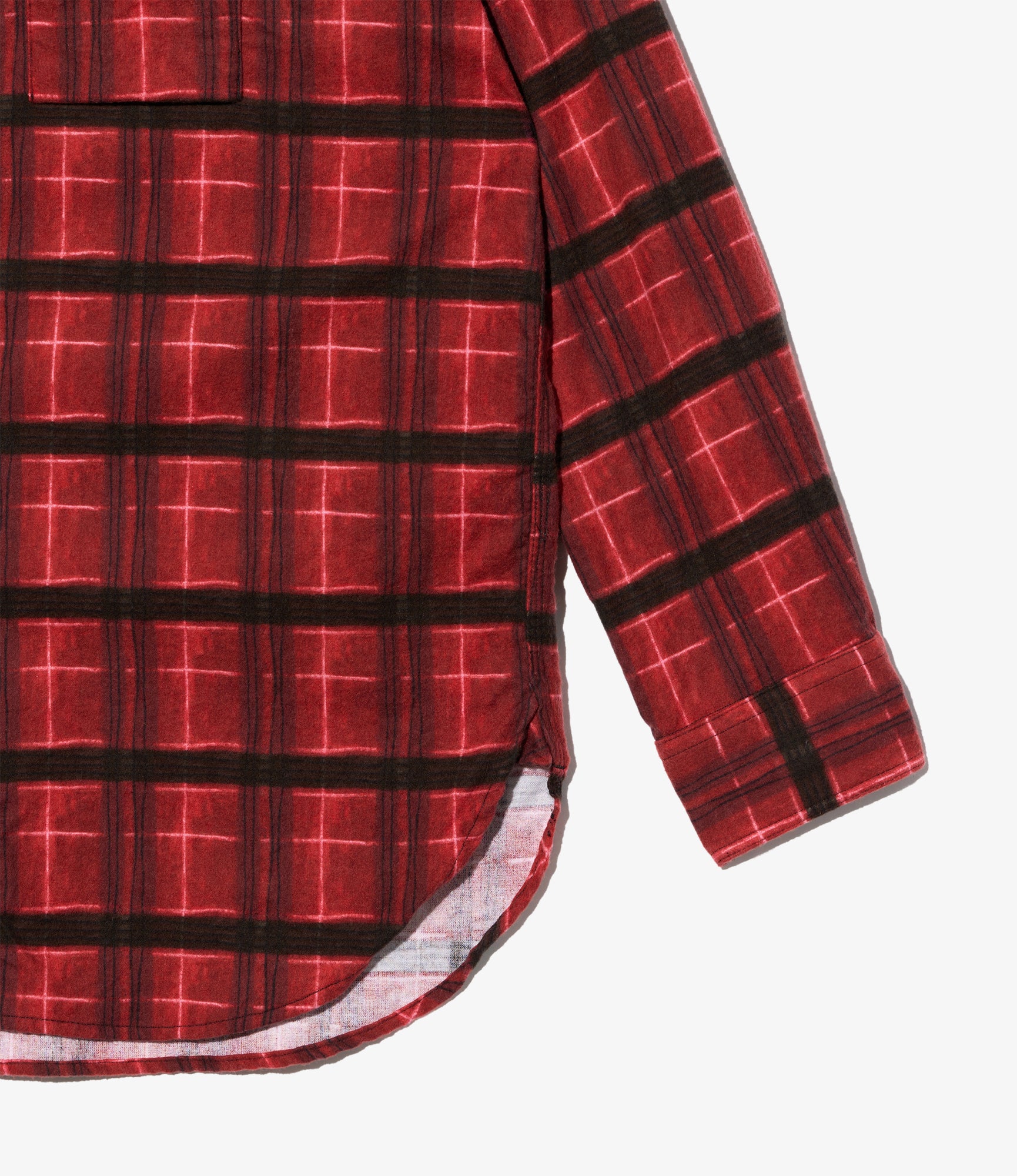 Work Shirt - Red/Black Cotton Printed Plaid Flannel