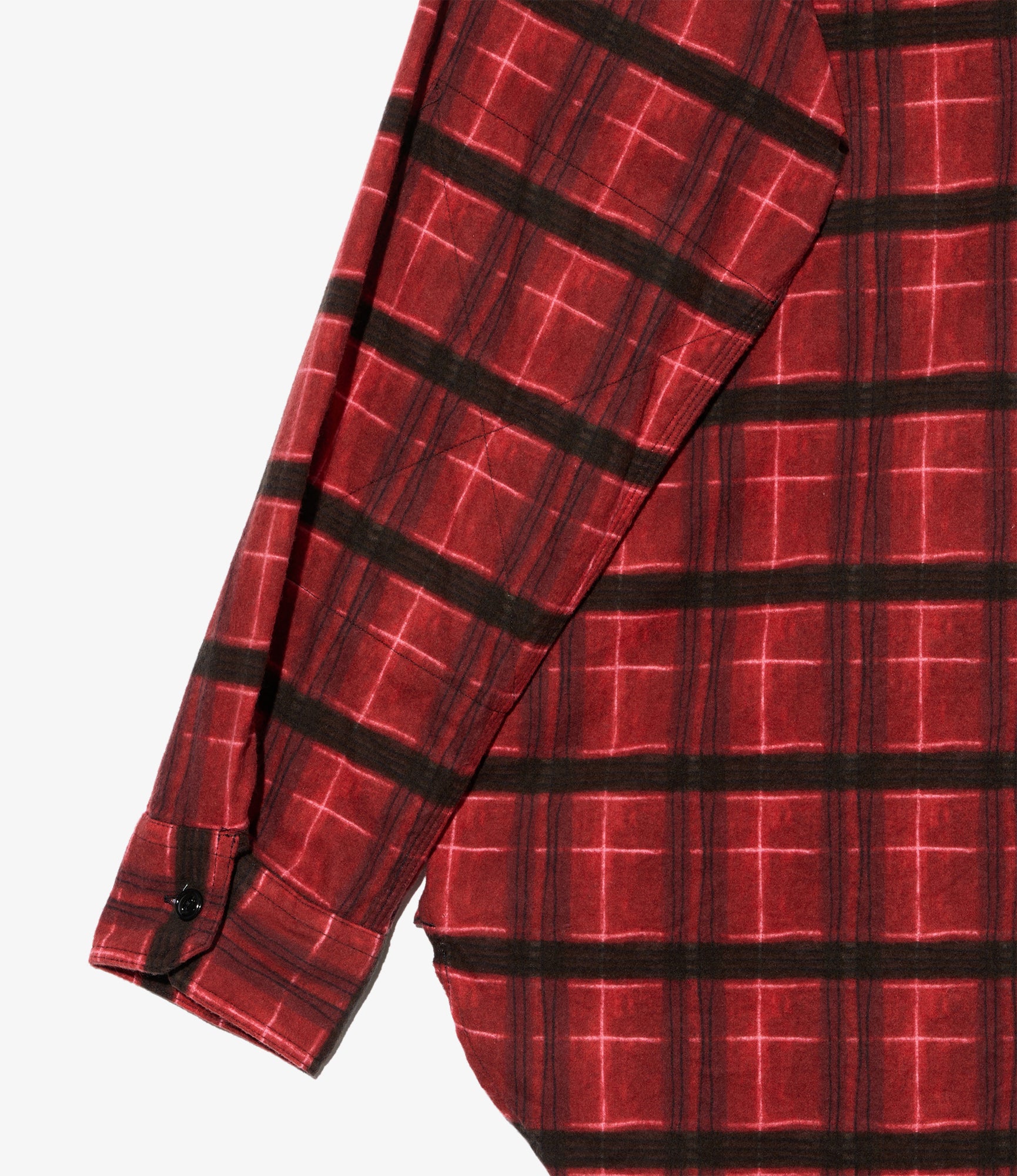Work Shirt - Red/Black Cotton Printed Plaid Flannel