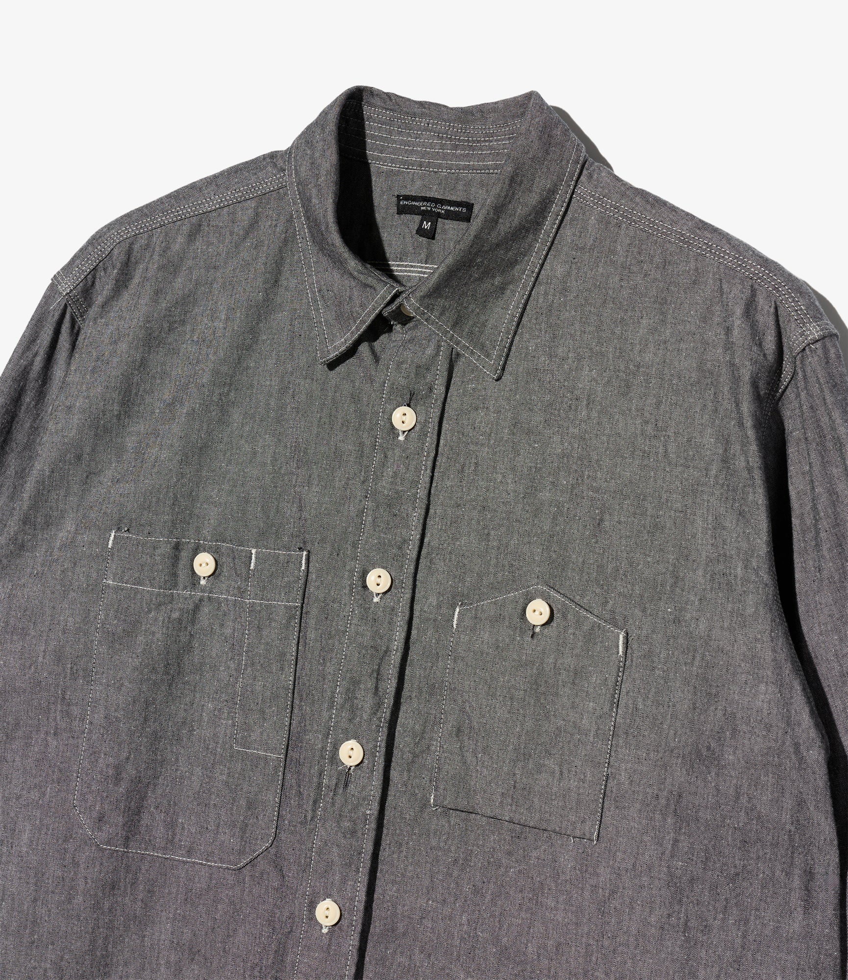 Work Shirt - Grey Cotton Chambray