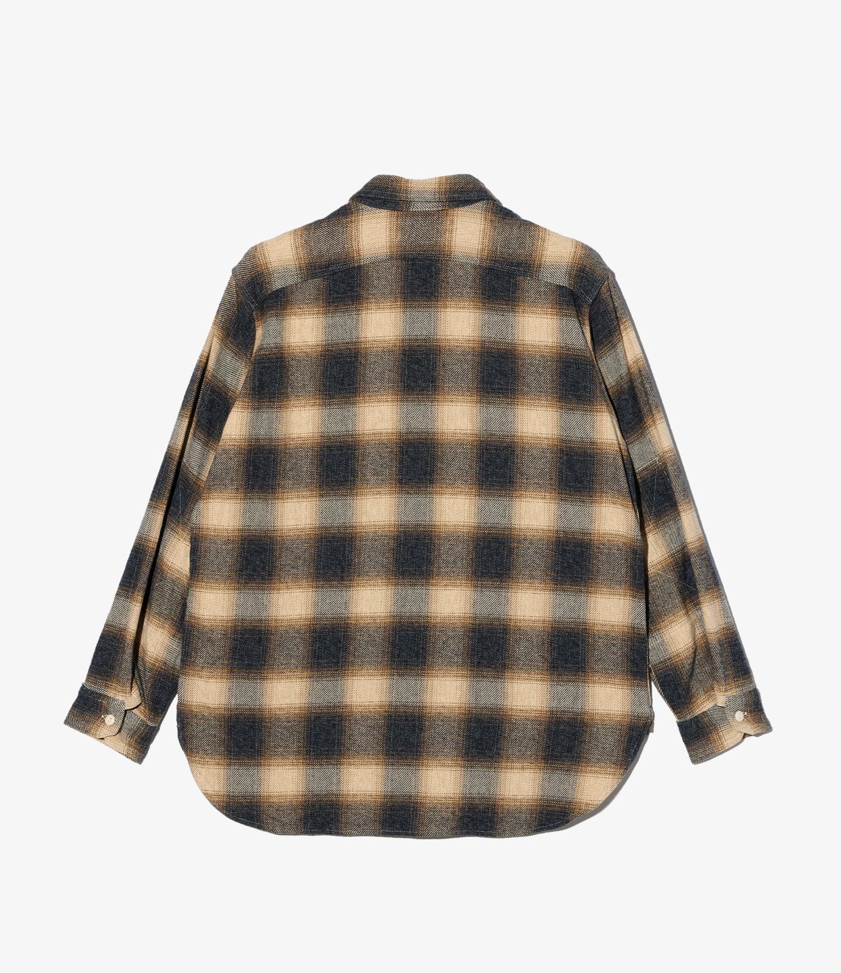 Work Shirt - Khaki Cotton Heavy Shadow Plaid Flannel