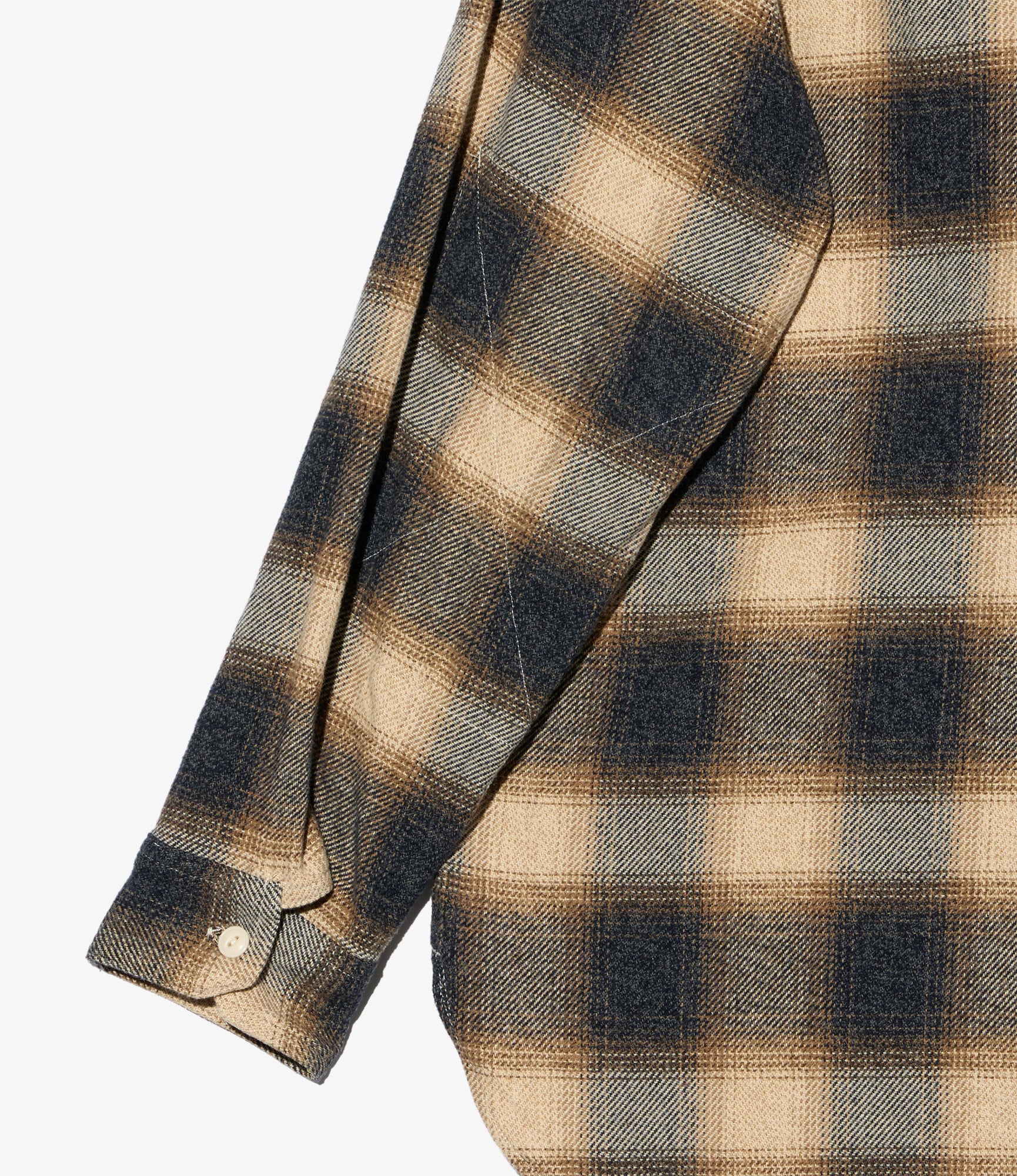 Work Shirt - Khaki Cotton Heavy Shadow Plaid Flannel