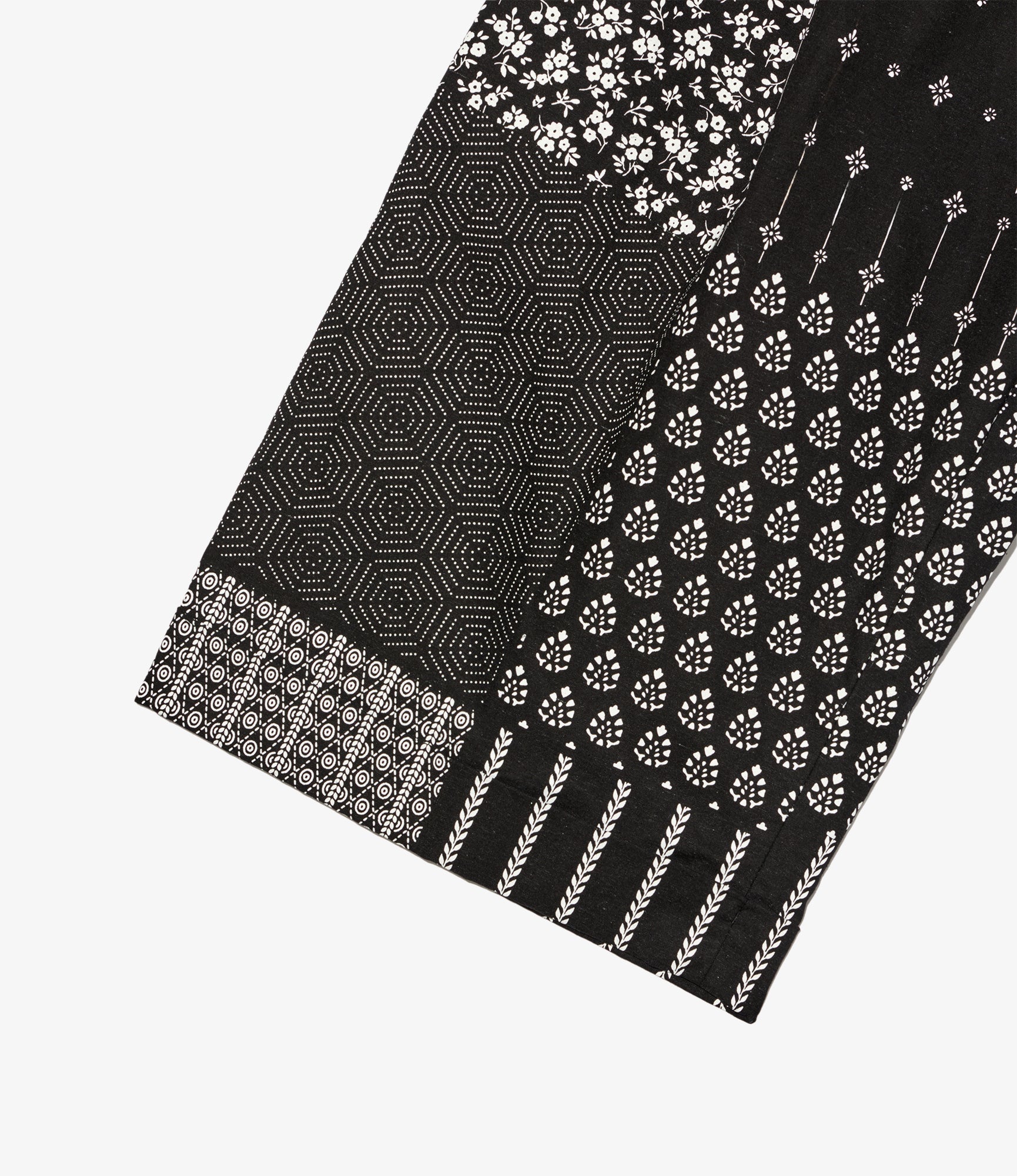 WP 3/4 Pant - Black/White Cotton Patchwork Print