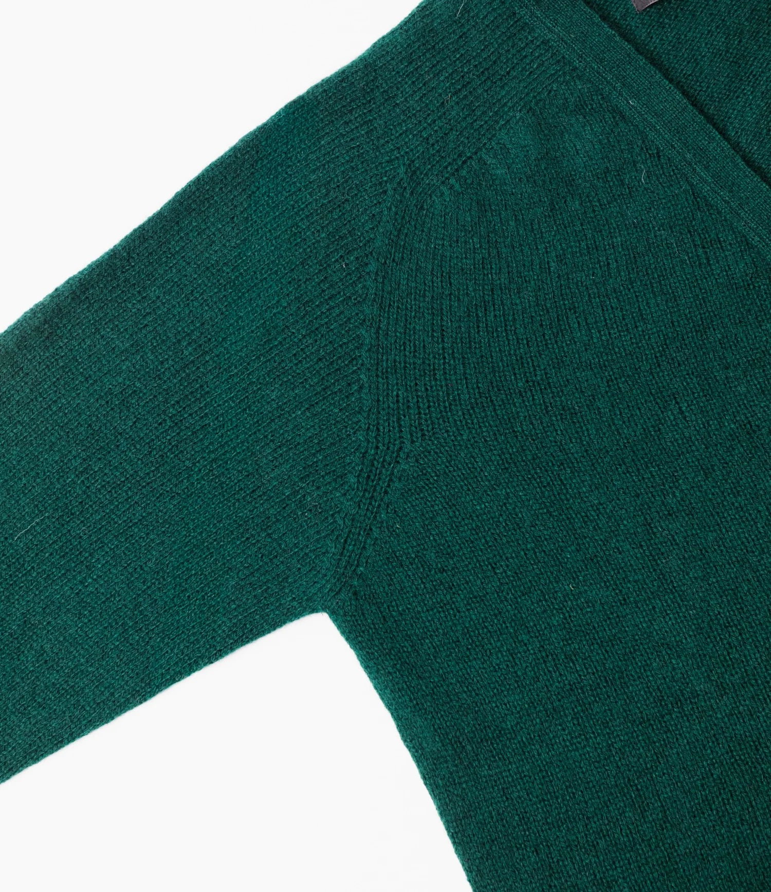 Fisherman Cardigan - Green - Shetland Wool