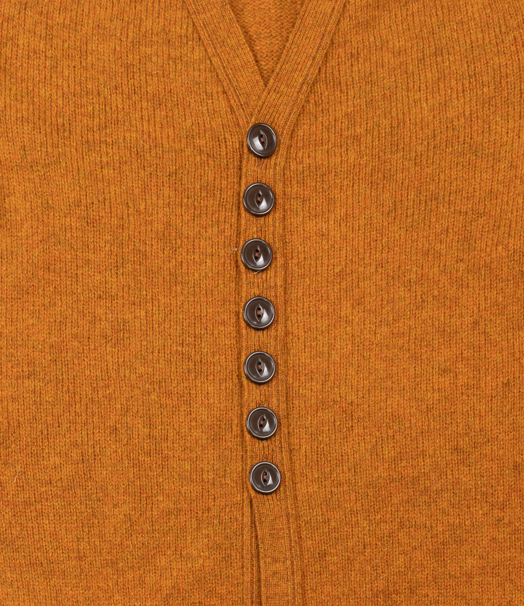 Fisherman Shetland Cardigan - Orange