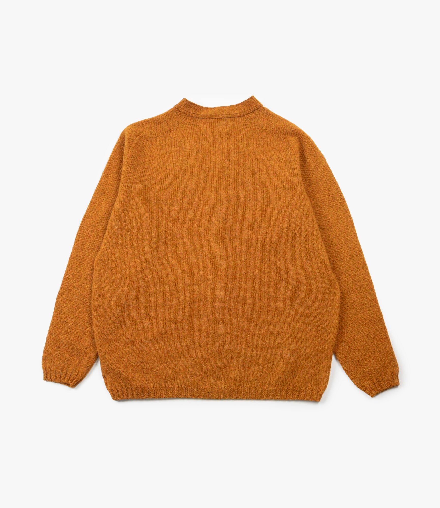 Fisherman Shetland Cardigan - Orange