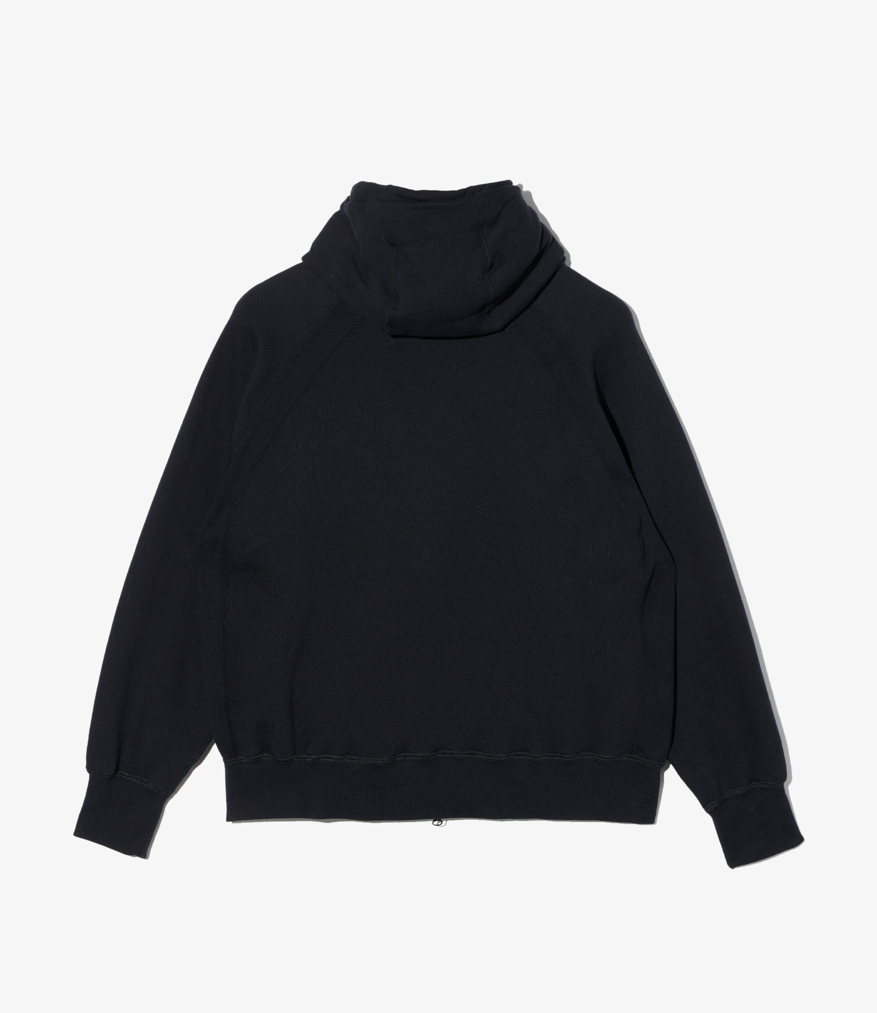 Zip Up Hoodie -Black 12oz Cotton Fleece