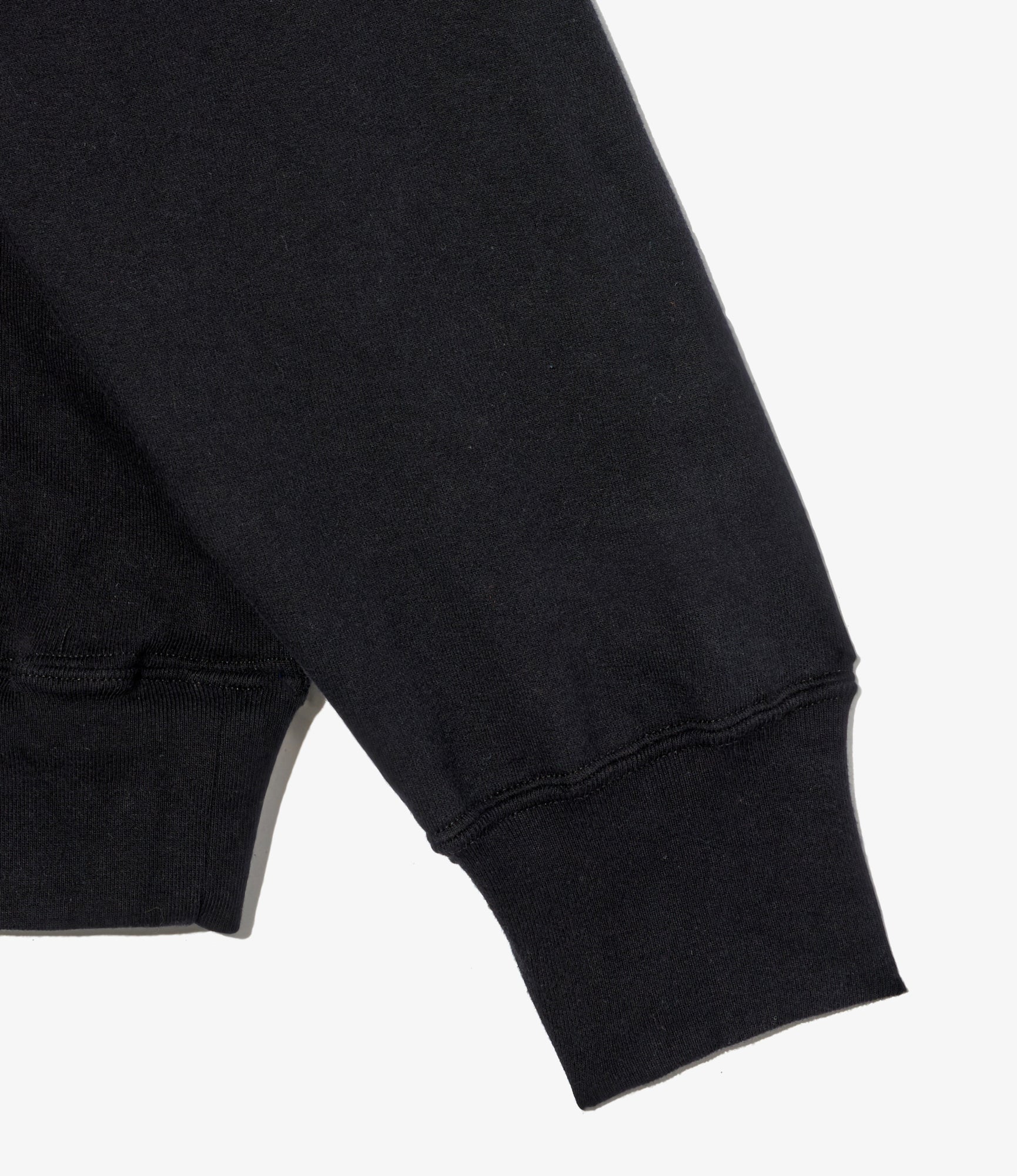 Zip Hoodie Solid - Black Cotton French Terry